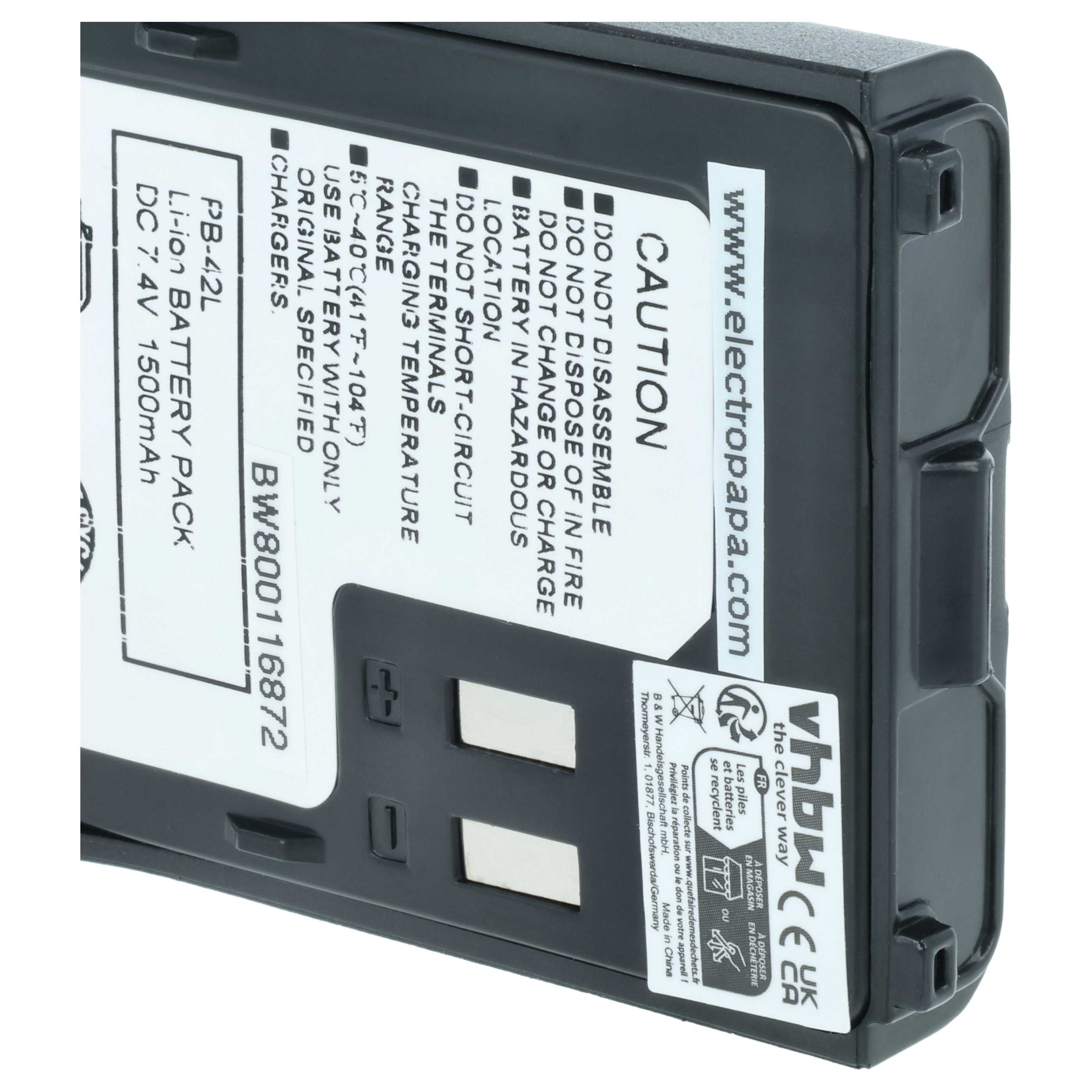 Radio 2x Battery replaces Kenwood PB-42Li, PB-42L, PB-42 - 1500 mAh 7.4 V Li-Ion