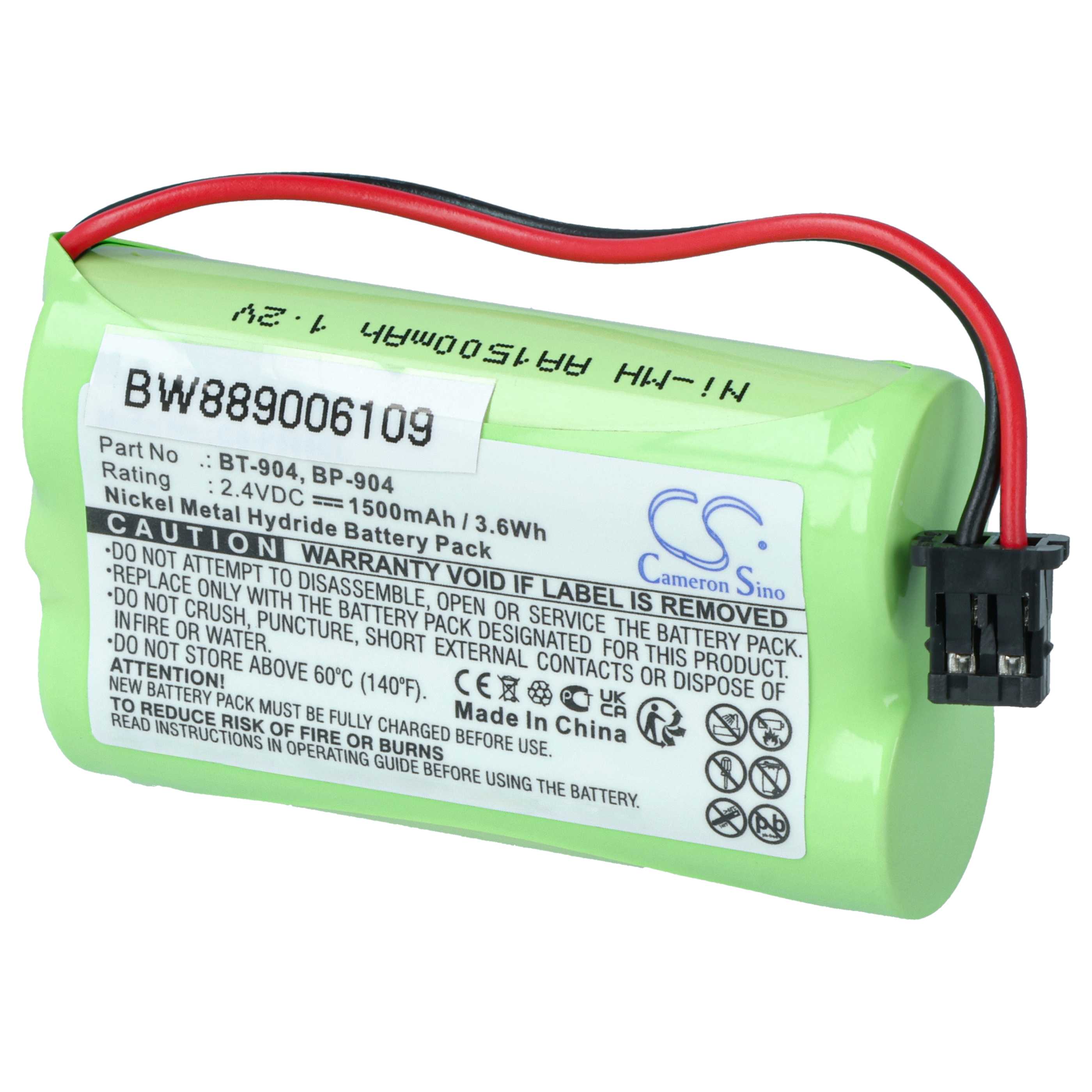 2x Batteries remplace Memorex BP-904, BT-904 pour téléphone GP - 1500mAh 2,4V NiMH