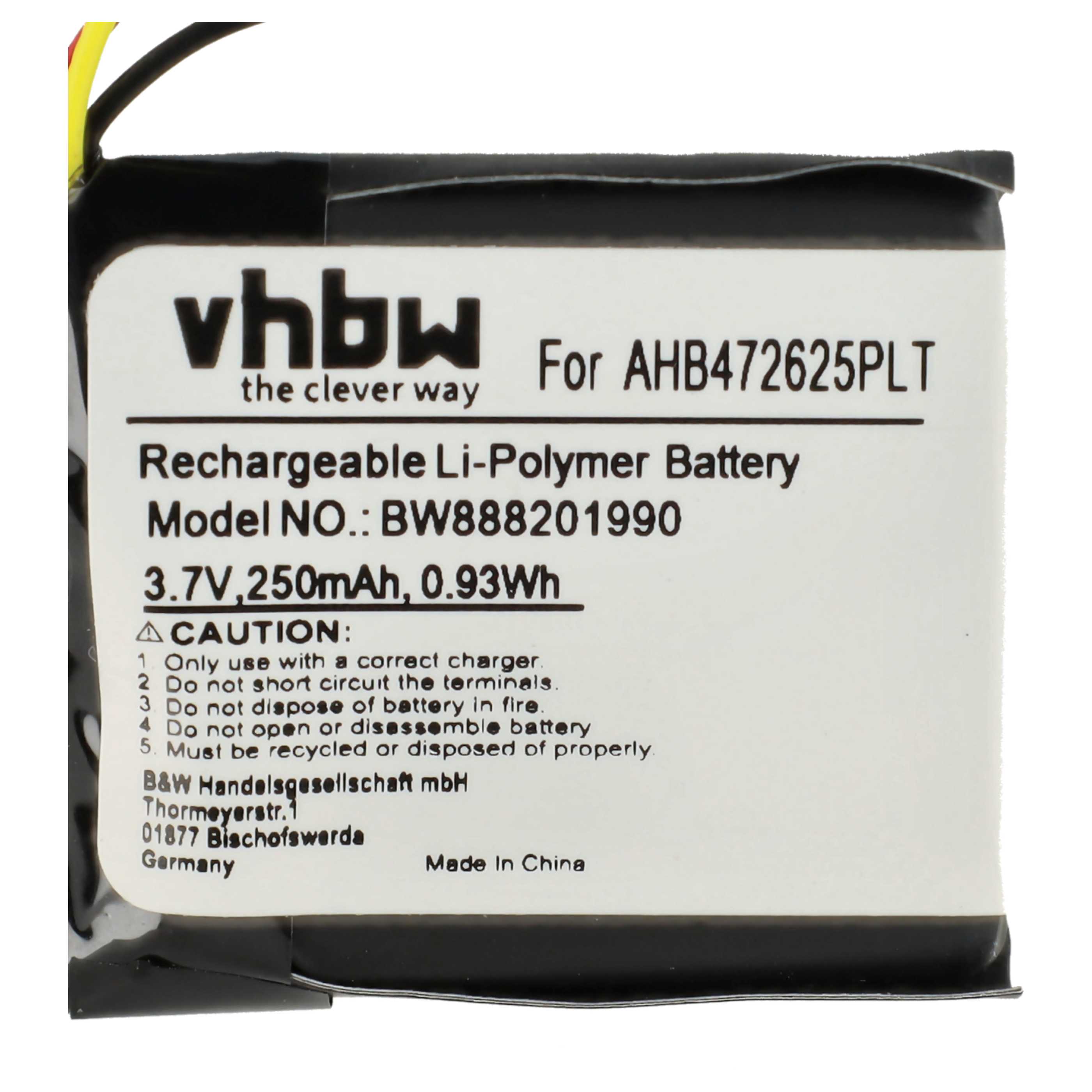 5x Akumulator do słuchawek bezprzewodowych zamiennik Jabra AHB472625PLT, AHB682828PS - 250 mAh 3,7 V LiPo