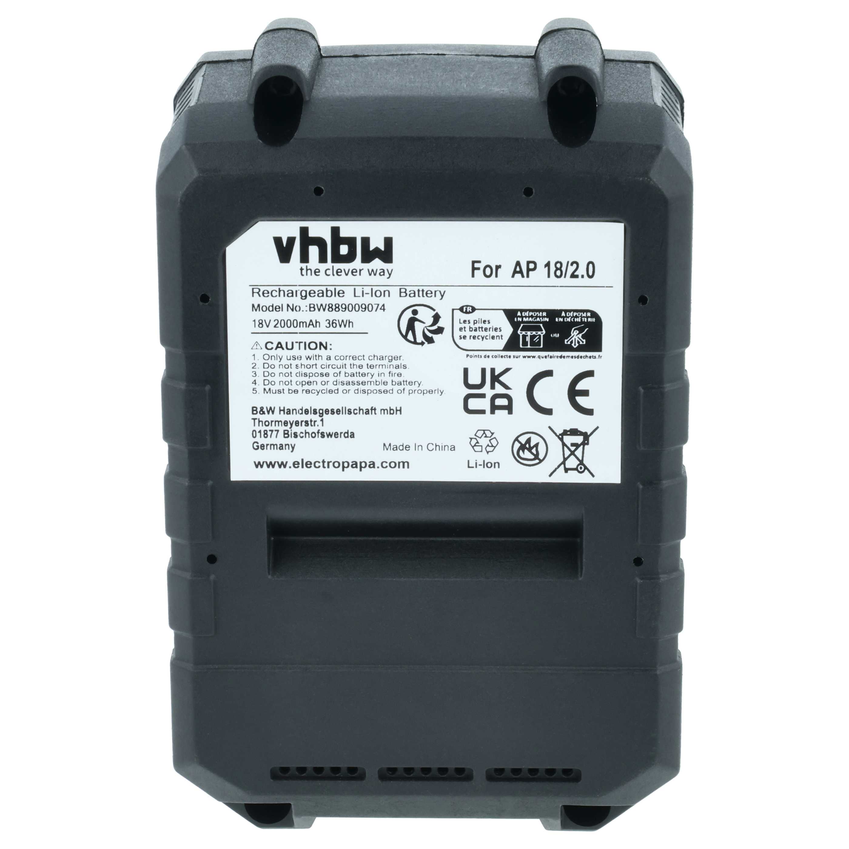2x Battery suitable for Flex Lithium Power 18 V Electric Power Tool - 2000 mAh, 18 V, Li-Ion