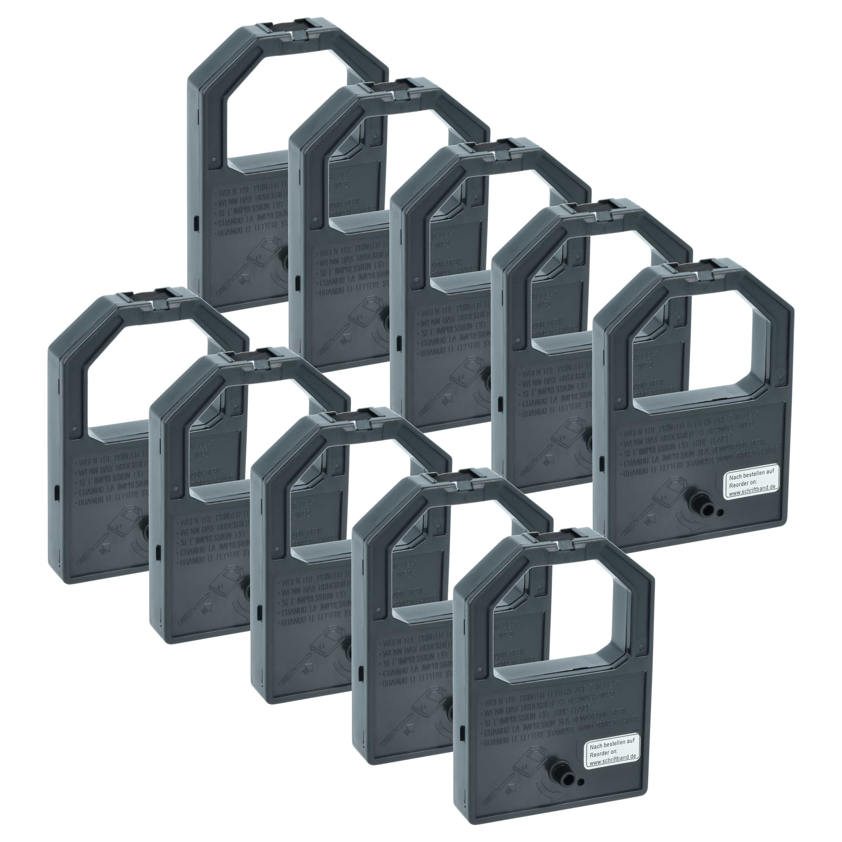 10x Ink Ribbon replaces GRC T526 for Dot Matrix, Receipt Printer - Black