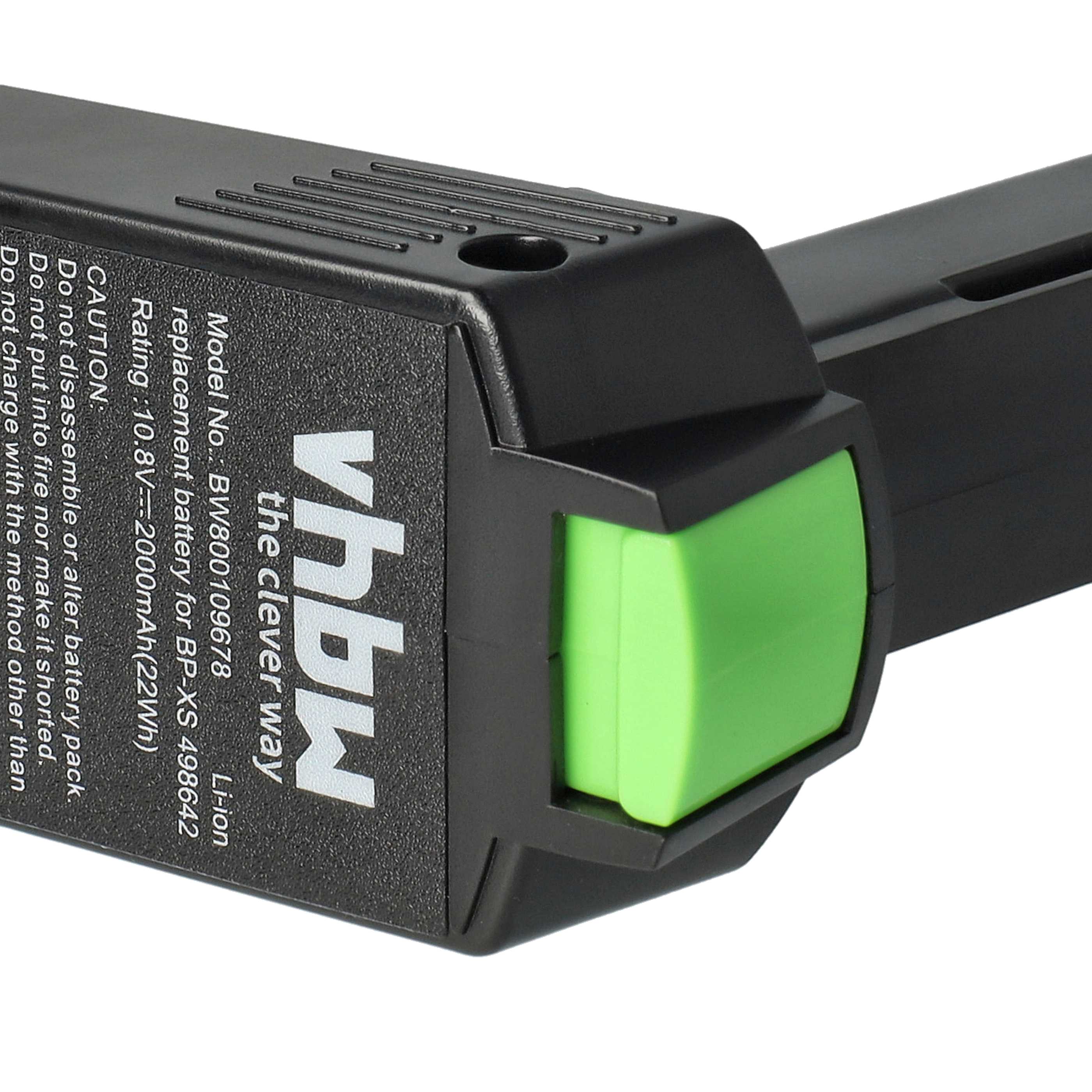 3x Battery replaces Festool 498616, 498338, 498336, 498339 Electric Power Tool - 2000 mAh, 10.8 V, Li-Ion