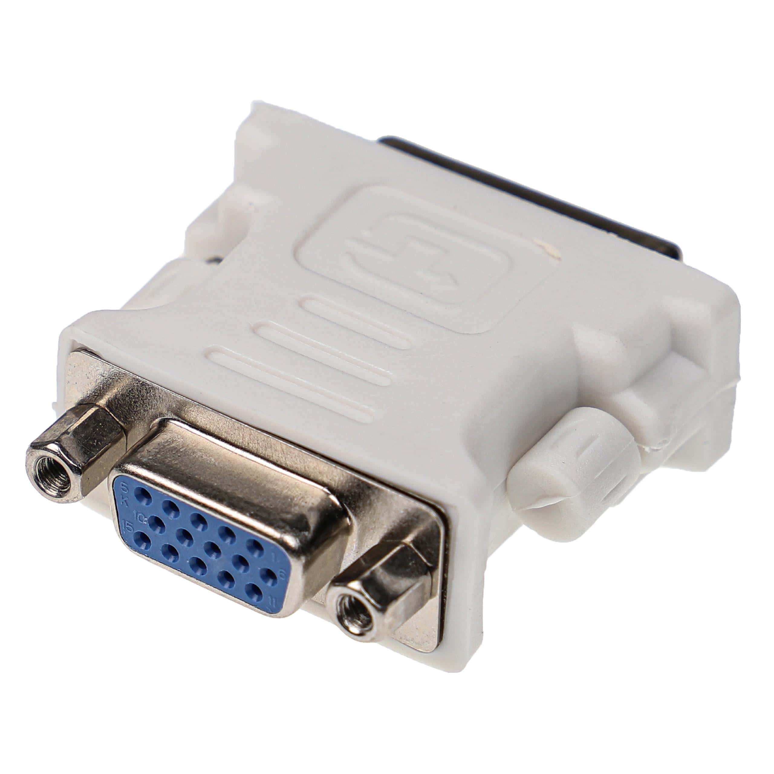vhbw DVI Plug to VGA Socket Adapter for Connecting DVI Systems to VGA Appliances - Adapter Cable Grey