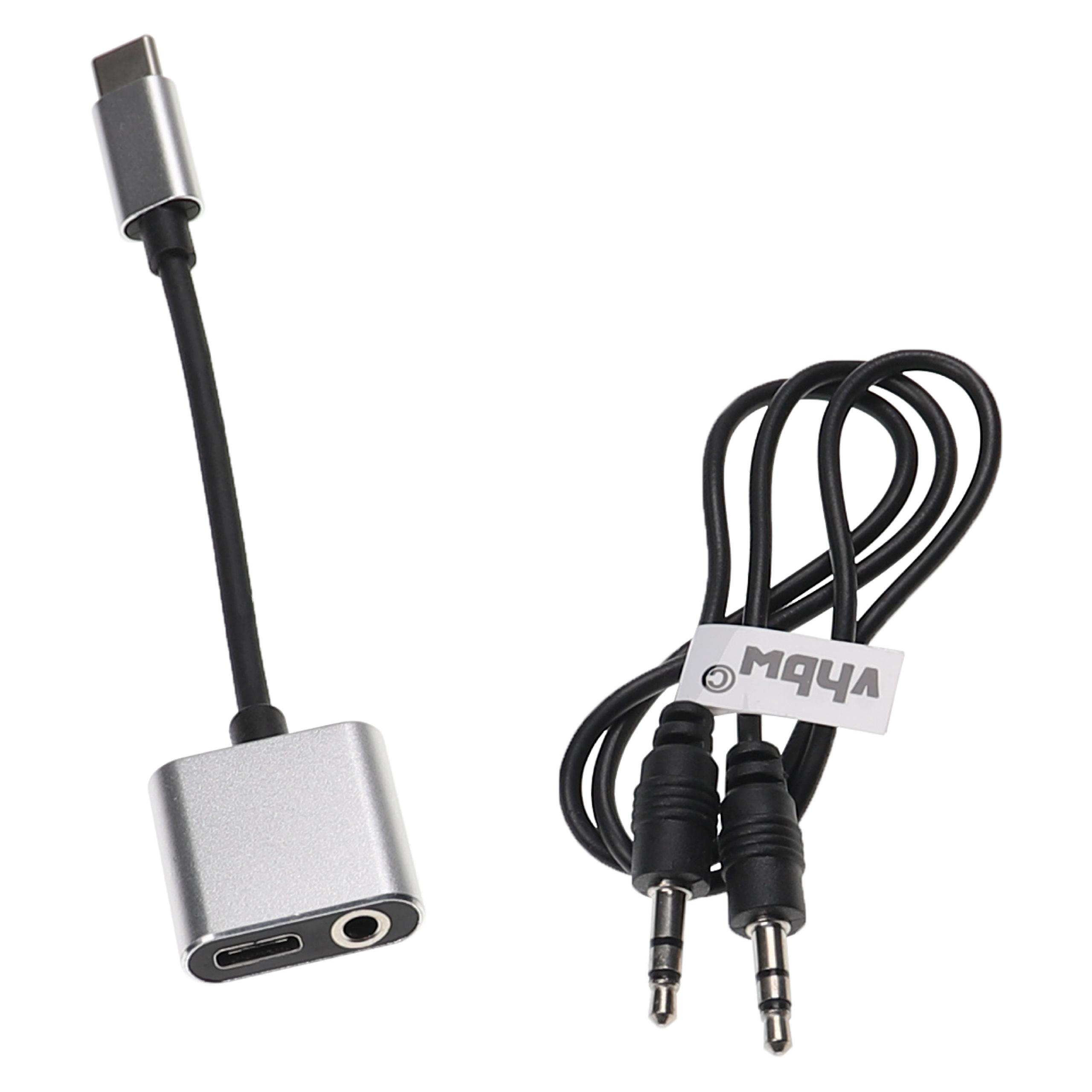 2-in-1 Adapter USB-C auf AUX für Huawei, Xiaomi, Motorola Smartphone u.a. - Inkl. Klinkenkabel