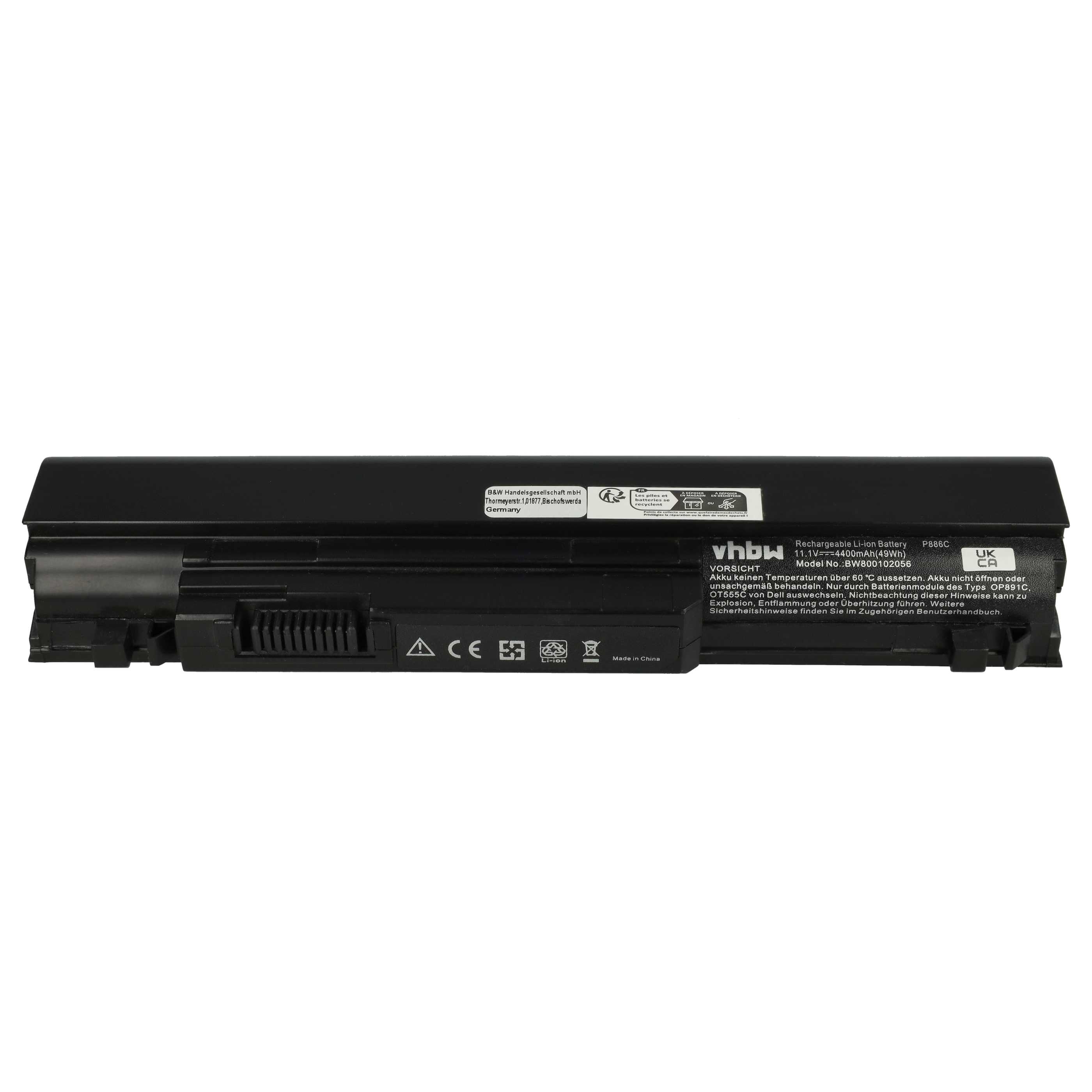 Akumulator do laptopa zamiennik Dell P891C, T555C, 312-0774, P866C, 312-0773 - 4400 mAh 11,1 V Li-Ion, czarny