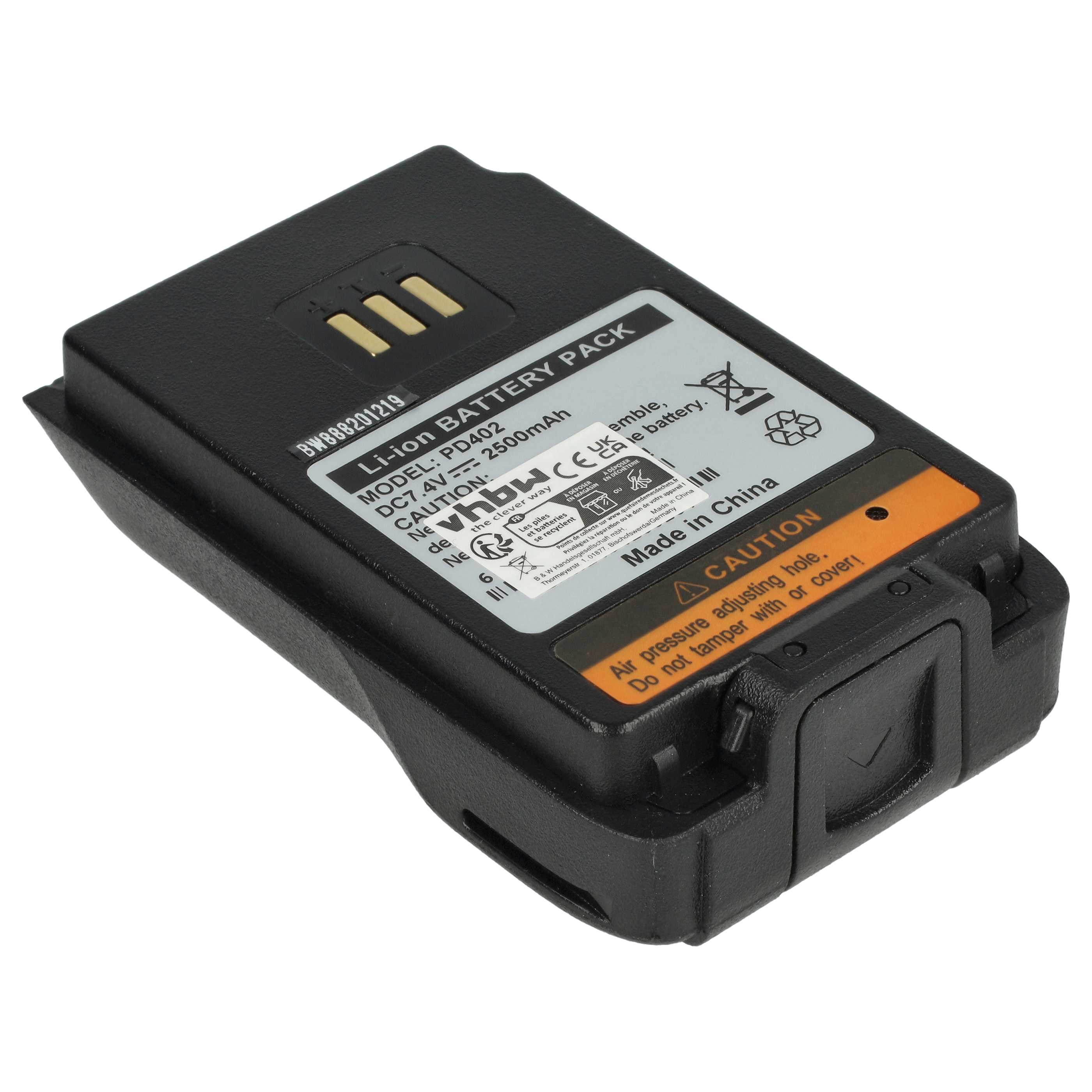 Radio 5x Battery replaces Hytera BL1502, BL2010, BL1504, BL2020-EX, BL2020 - 2500 mAh 7.2 V Li-Ion