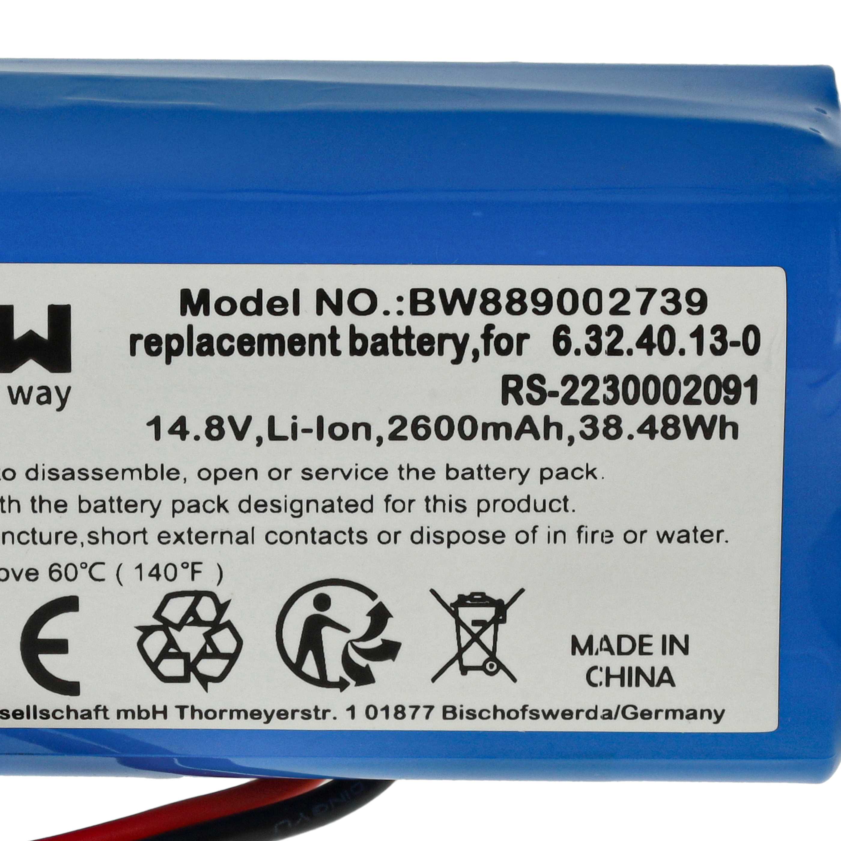 Batterie remplace Rowenta RS-2230002091 pour robot aspirateur - 2600mAh 14,8V Li-ion