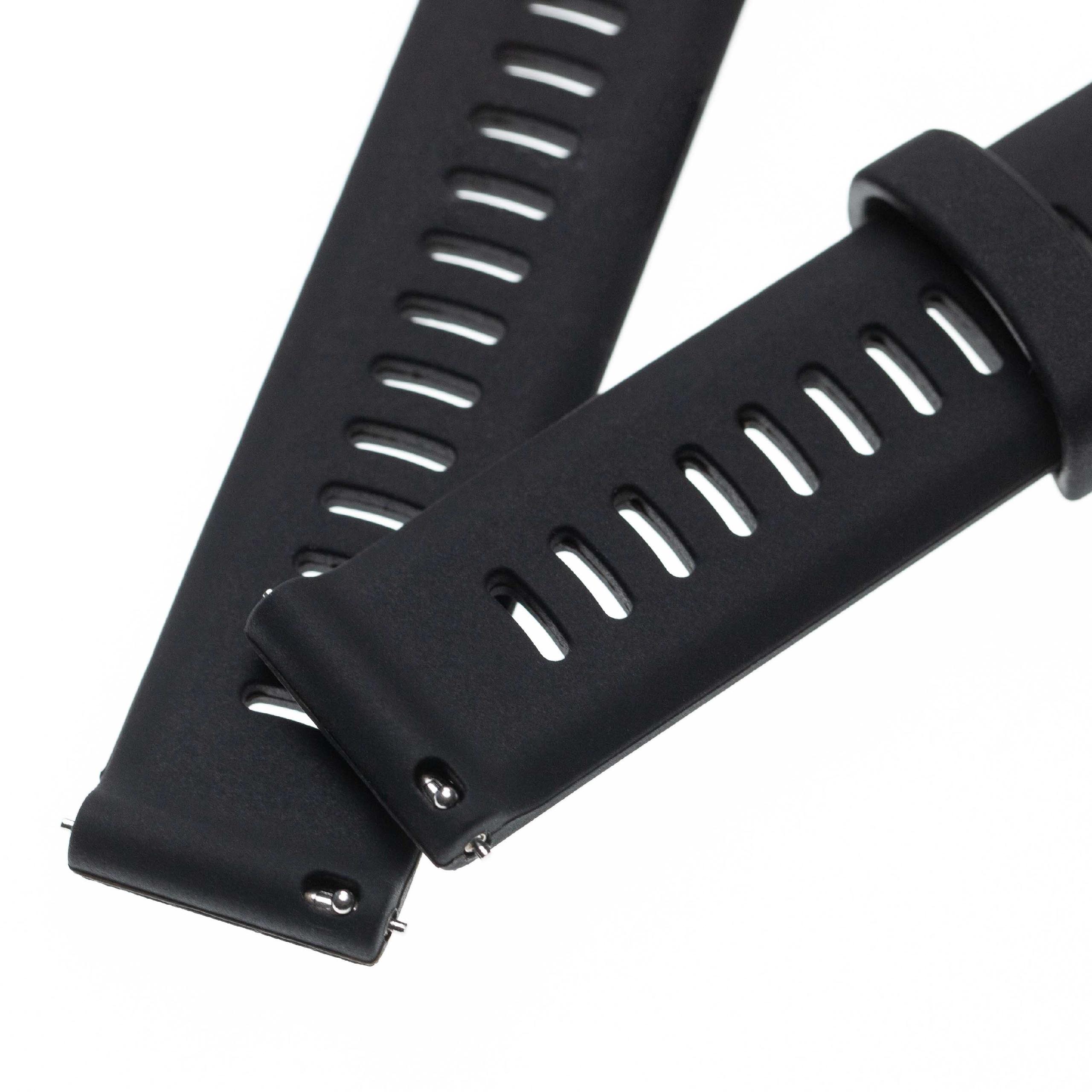 Bracelet pour montre intelligente Garmin Forerunner - 11 + 8,5 cm de long, silicone, noir