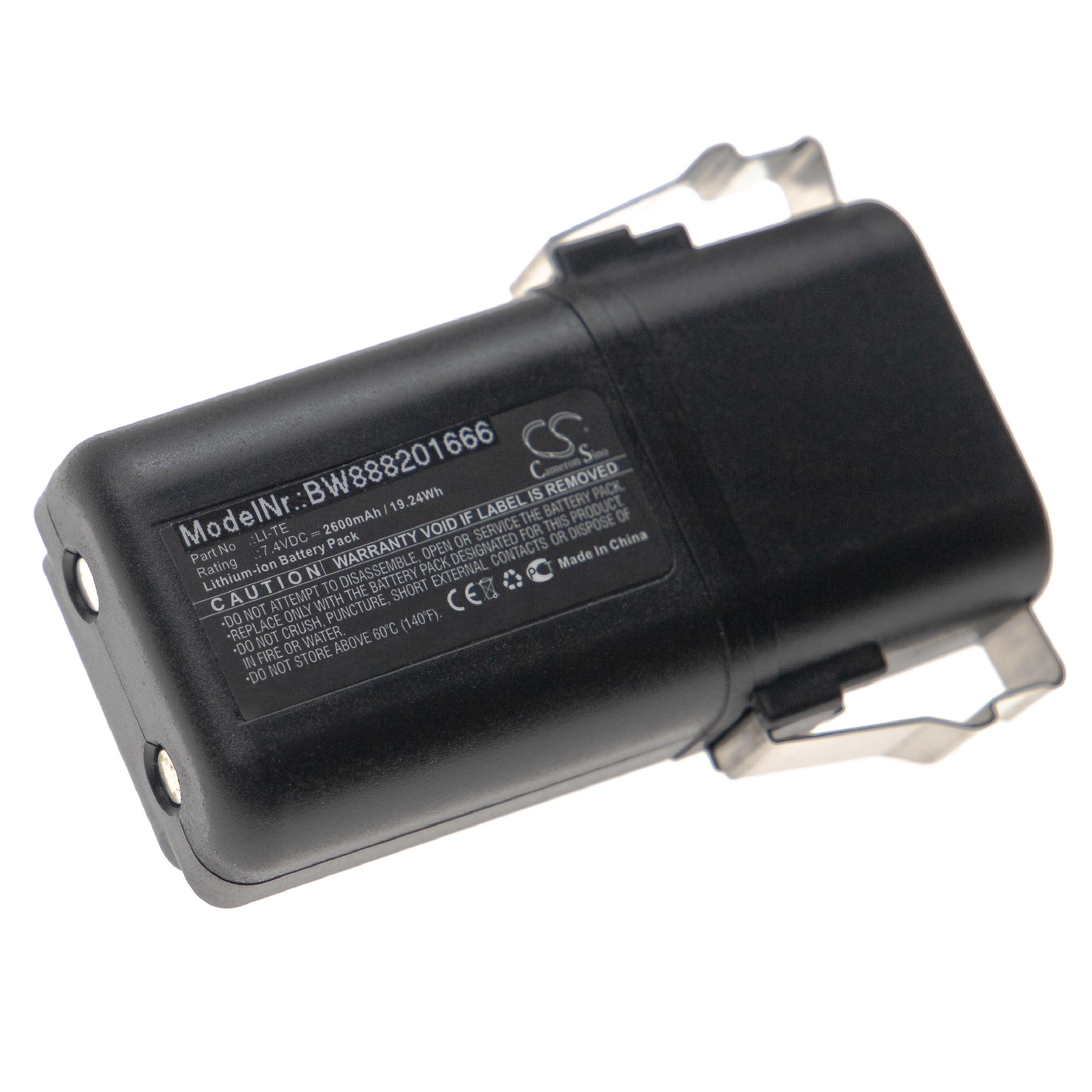 Batería reemplaza Elca LI-TE para mando distancia industrial Elca - 2600 mAh 7,4 V Li-Ion