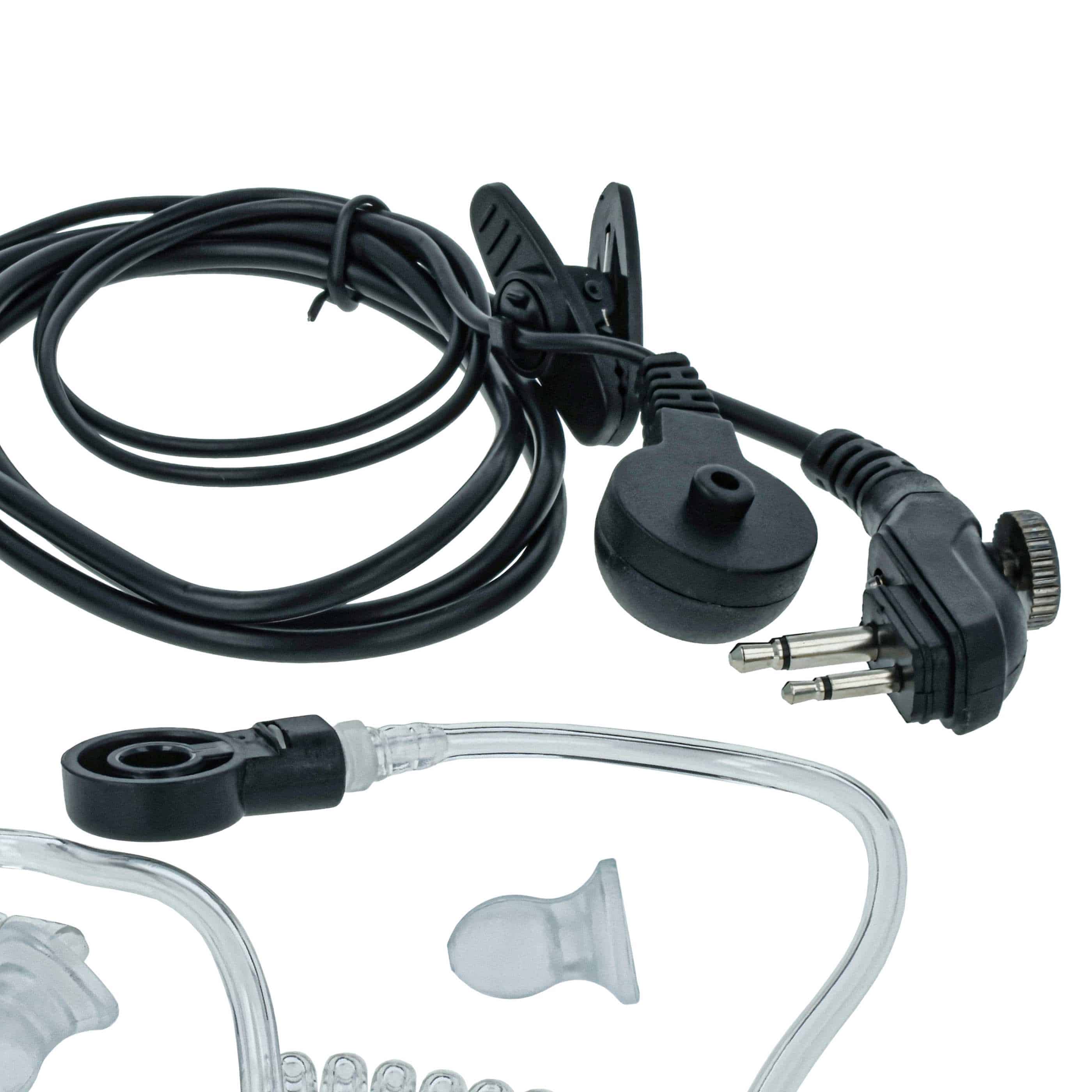 5x Security Radio Headset suitable for Hyt / Hytera PD500 - with PTT Microphone + Clip Mount + Phono Cable