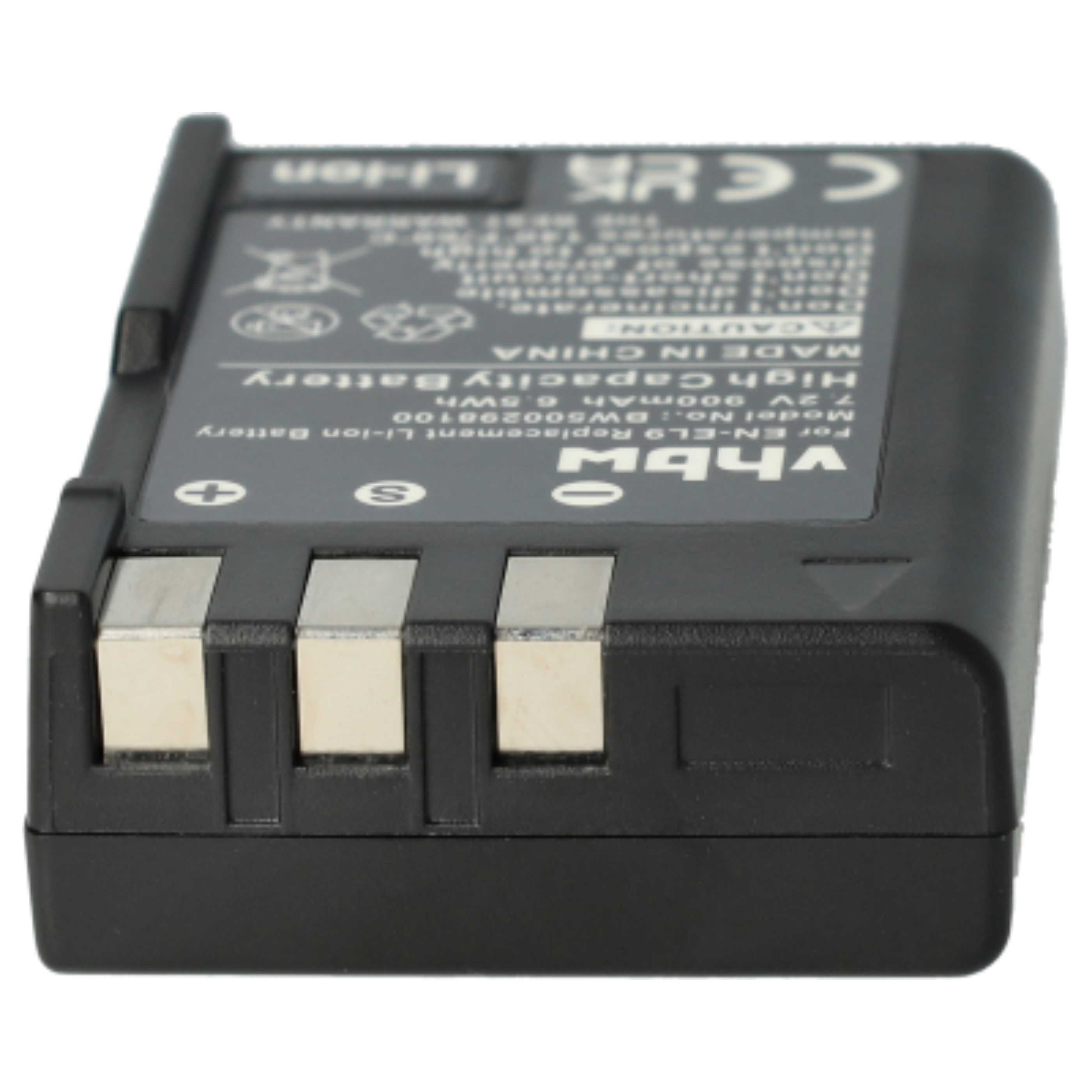 3x Battery replaces Nikon EN-EL9a, EN-EL9E, EN-EL9 - 900mAh, 7.2V, Li-Ion