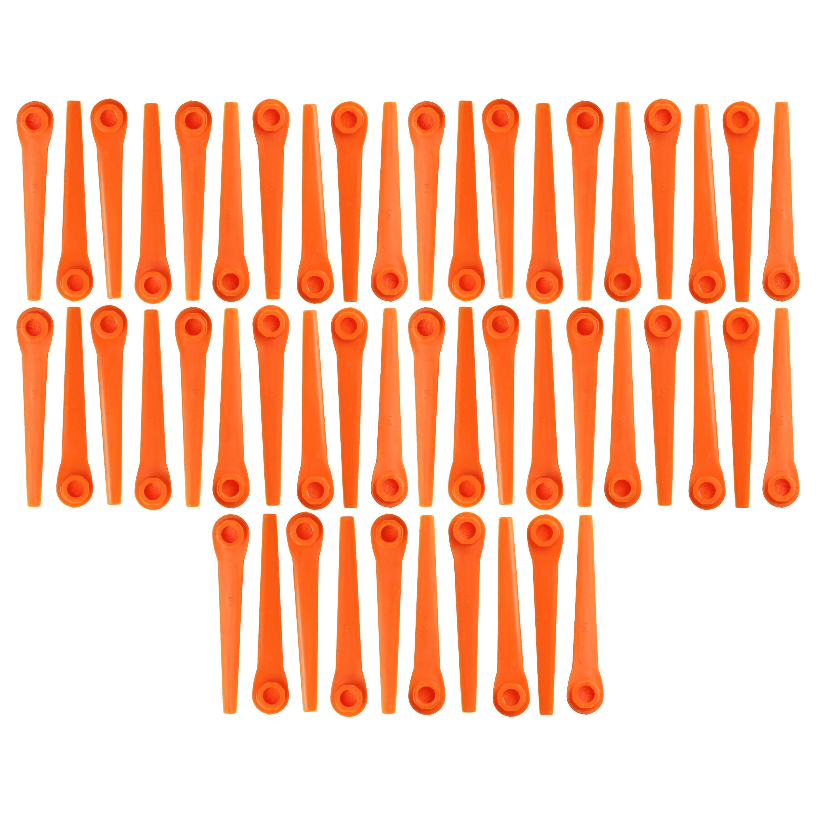 50x Lames remplace Gardena RotorCut 5368-20 pour débroussailleuse – Couteaux plastique, Orange