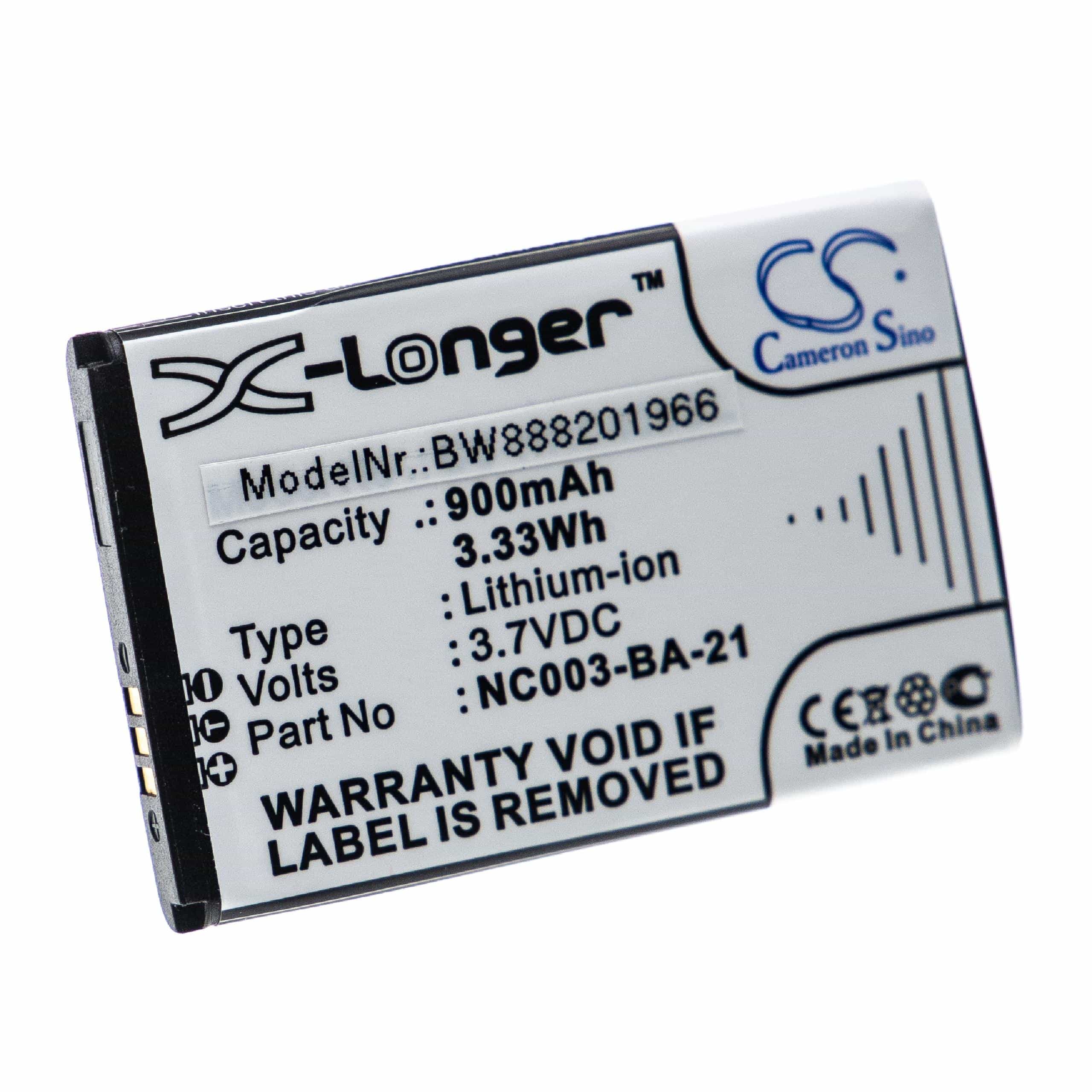 Batterie remplace Sennheiser NC003-BA-21 pour casque audio - 900mAh 3,7V Li-ion