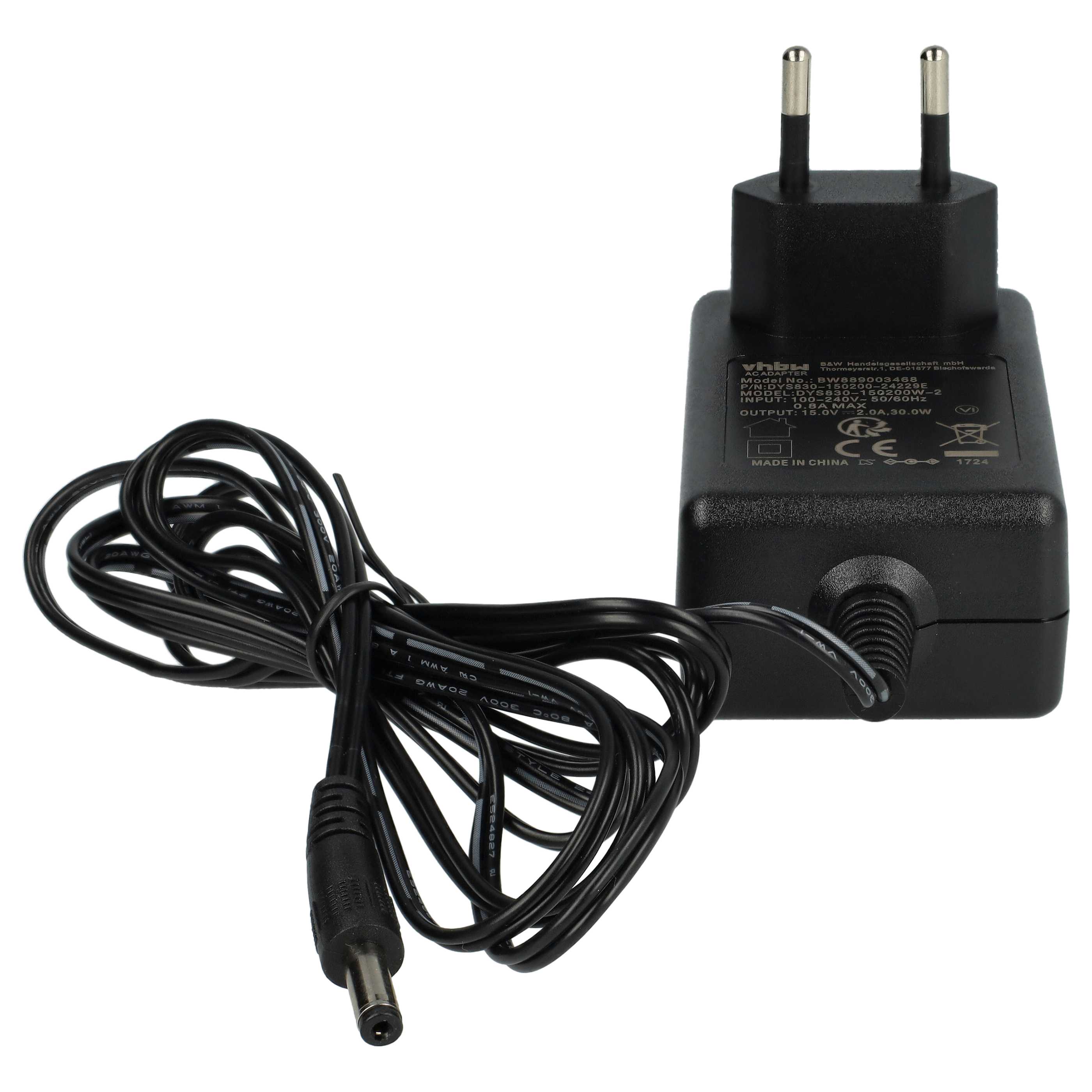 Mains Adapter suitable for Beurer MP100 / 570.68 Manicure / Pedicure Station - 177 cm