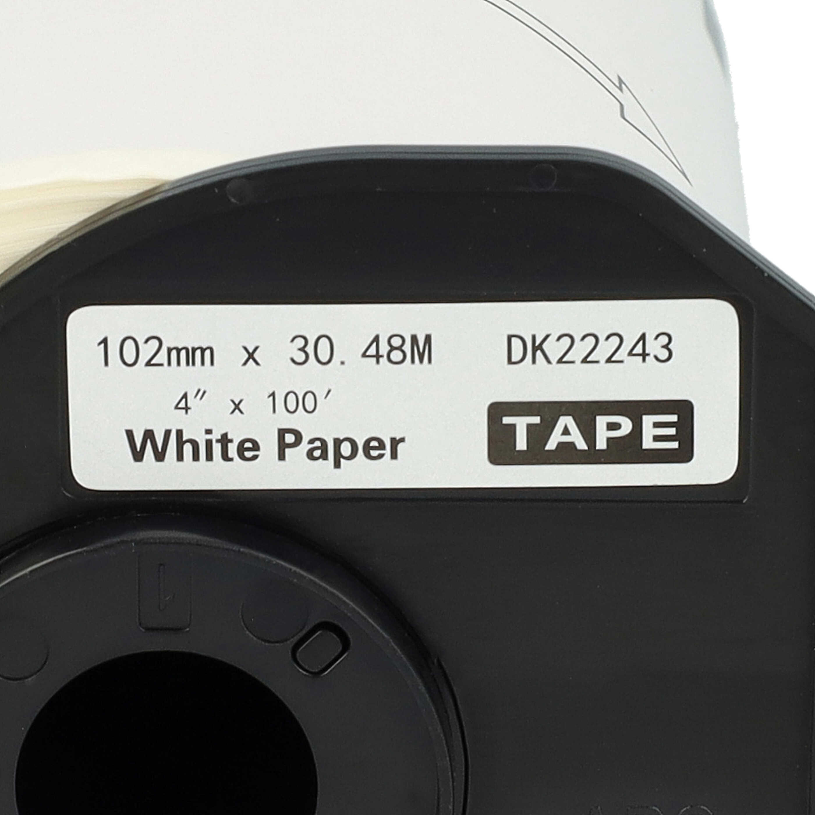 Etiketten als Ersatz für Brother DK-22243 Etikettendrucker - 102mm x 30,48m + Halter
