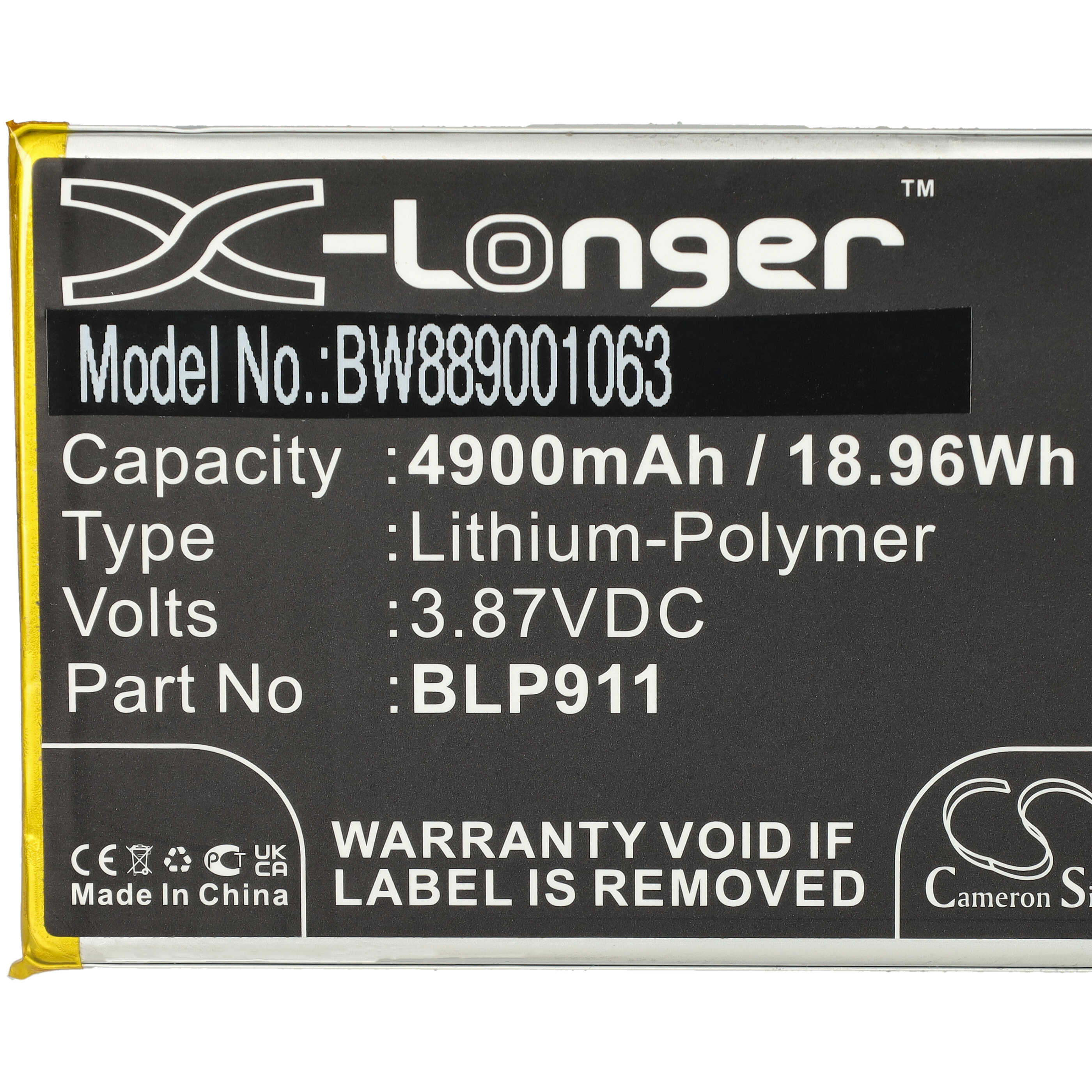Akku als Ersatz für Oppo BLP911 - 4900mAh 3,87V Li-Polymer