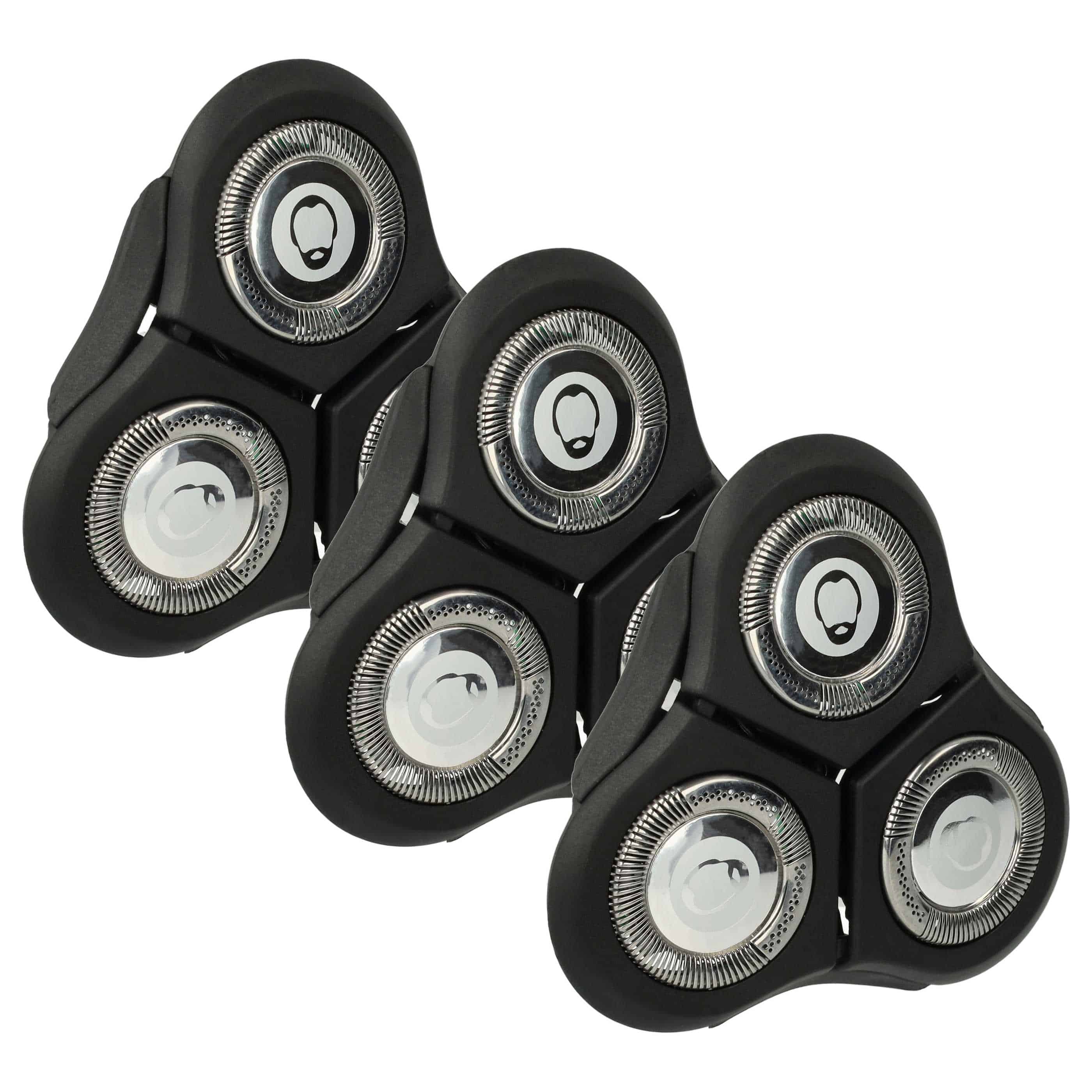3x głowica goląca do golarki Philips zam. Philips RQ11 - czarny / srebrny