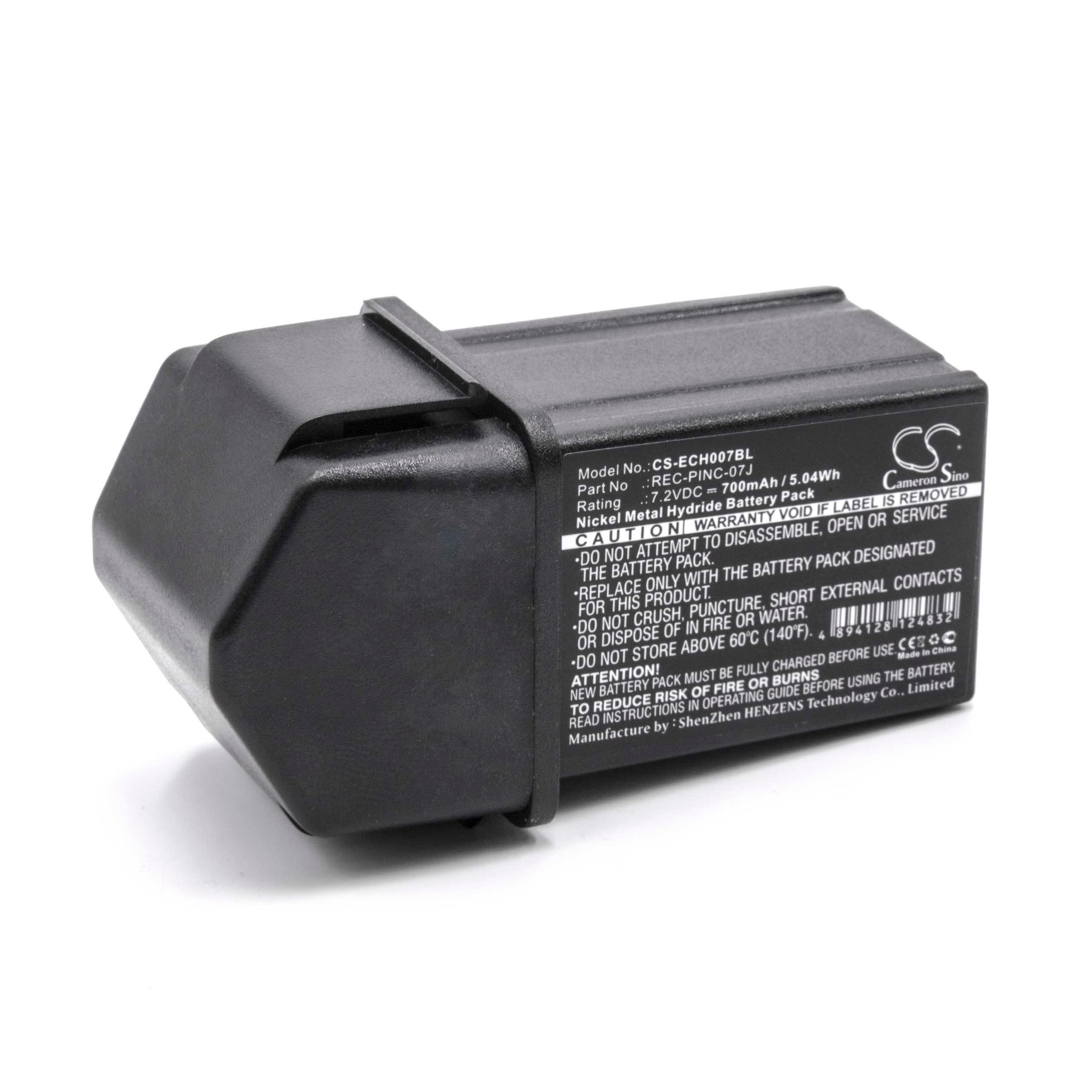 Batterie remplace Elca REC-PINC-07J, PINC 07MH, PINC-07MH pour télécommande - 700mAh 7,2V NiMH