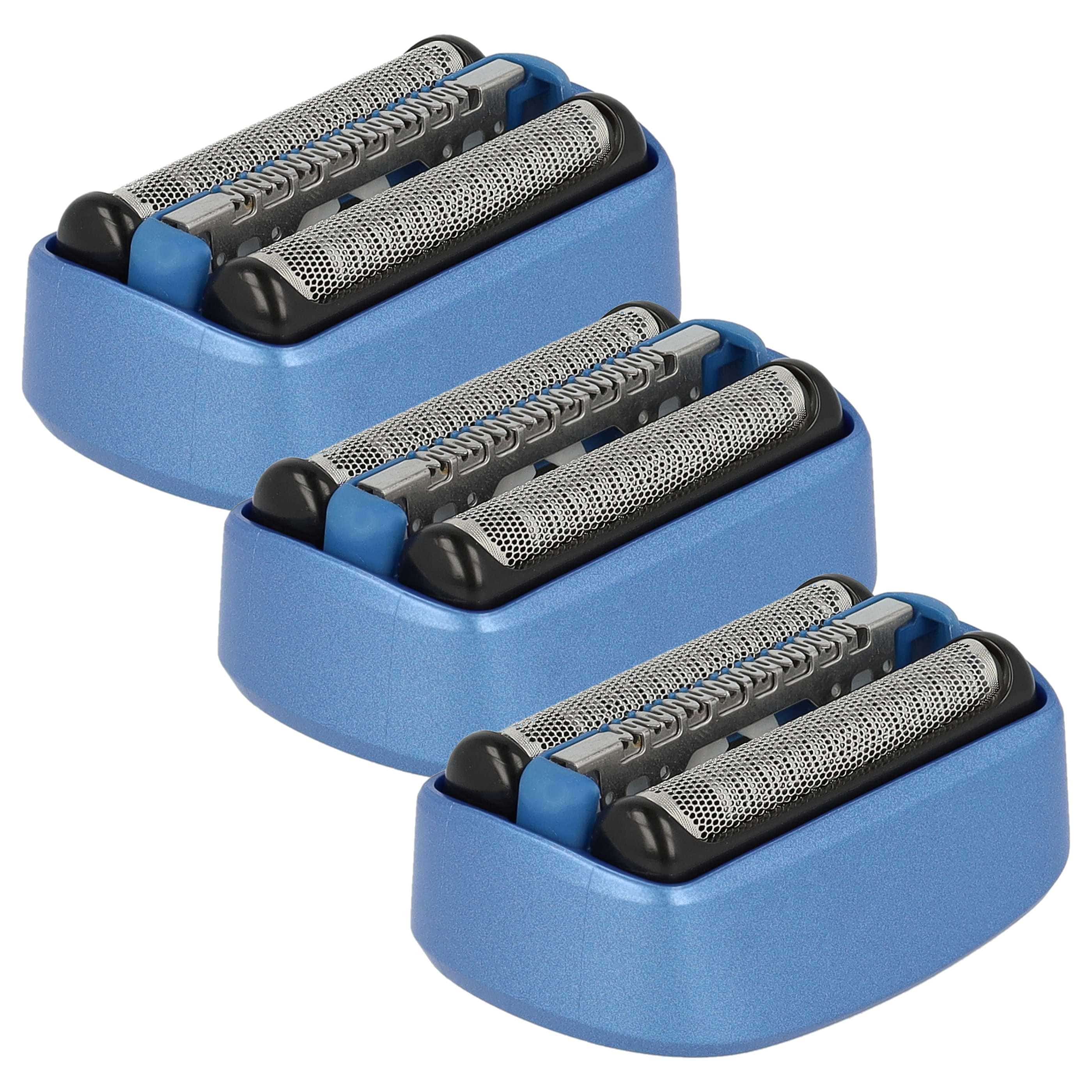 3x cabezales reemplaza Braun 40B para afeitadoras Braun - negro / azul