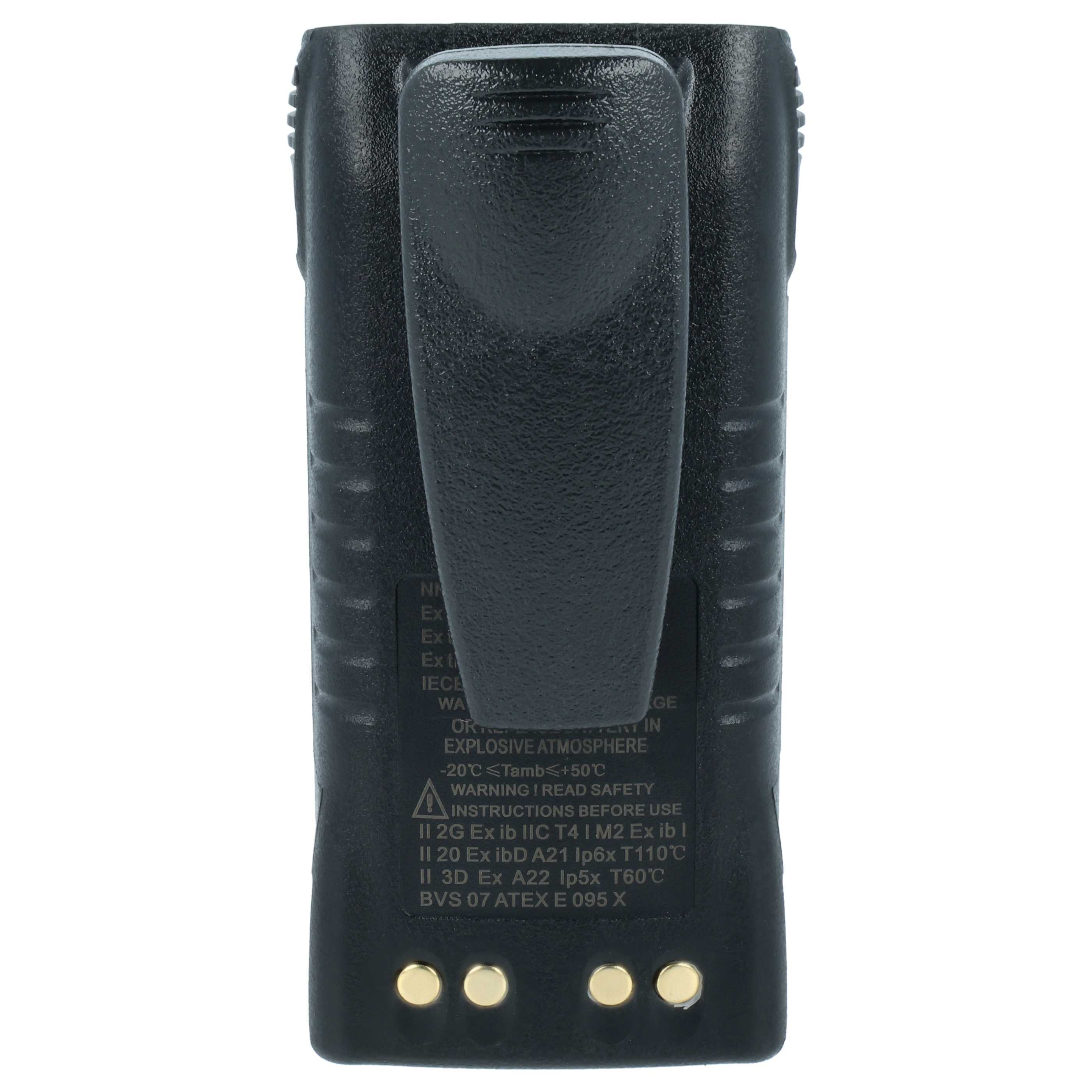 Radio 5x Battery replaces Motorola NNTN5510BR, NNTN5510AR - 2350 mAh 7.4 V Li-Ion + Belt Clip