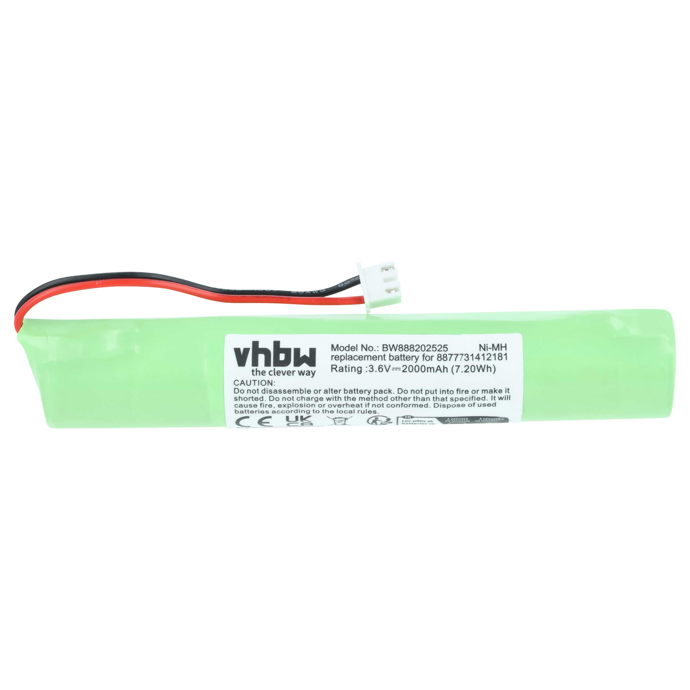 Battery replaces Hurricane 8877731412181 for Hurricane 2000mAh, 3.6V, NiMH