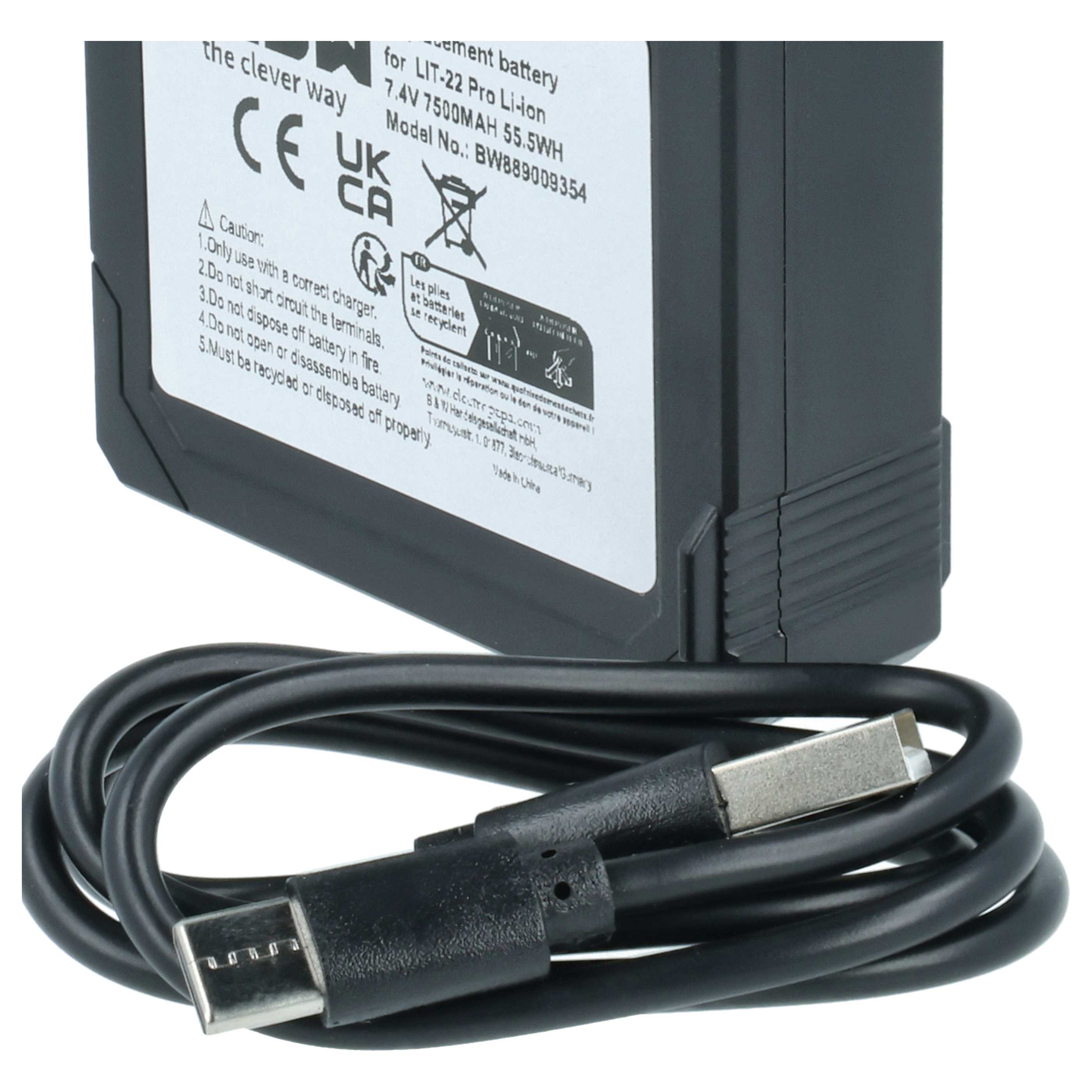 Akku für Kamera wie Spypoint Flex-M u.a., ersetzt LIT-22, Li-Ion, 7.4 V, 7500 mAh