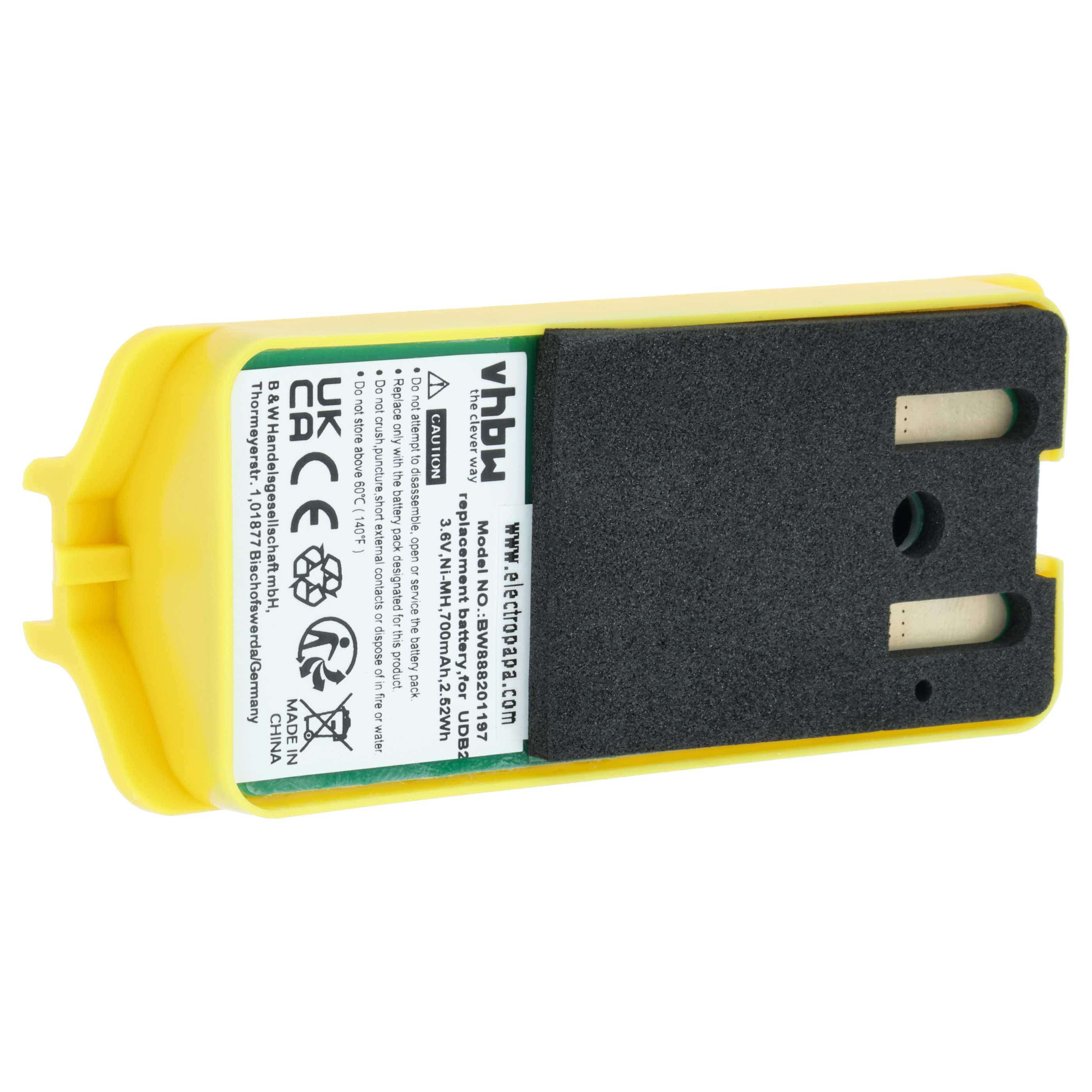 Radio Battery replaces JAY UDB2 - 700 mAh 3.6 V NiMH