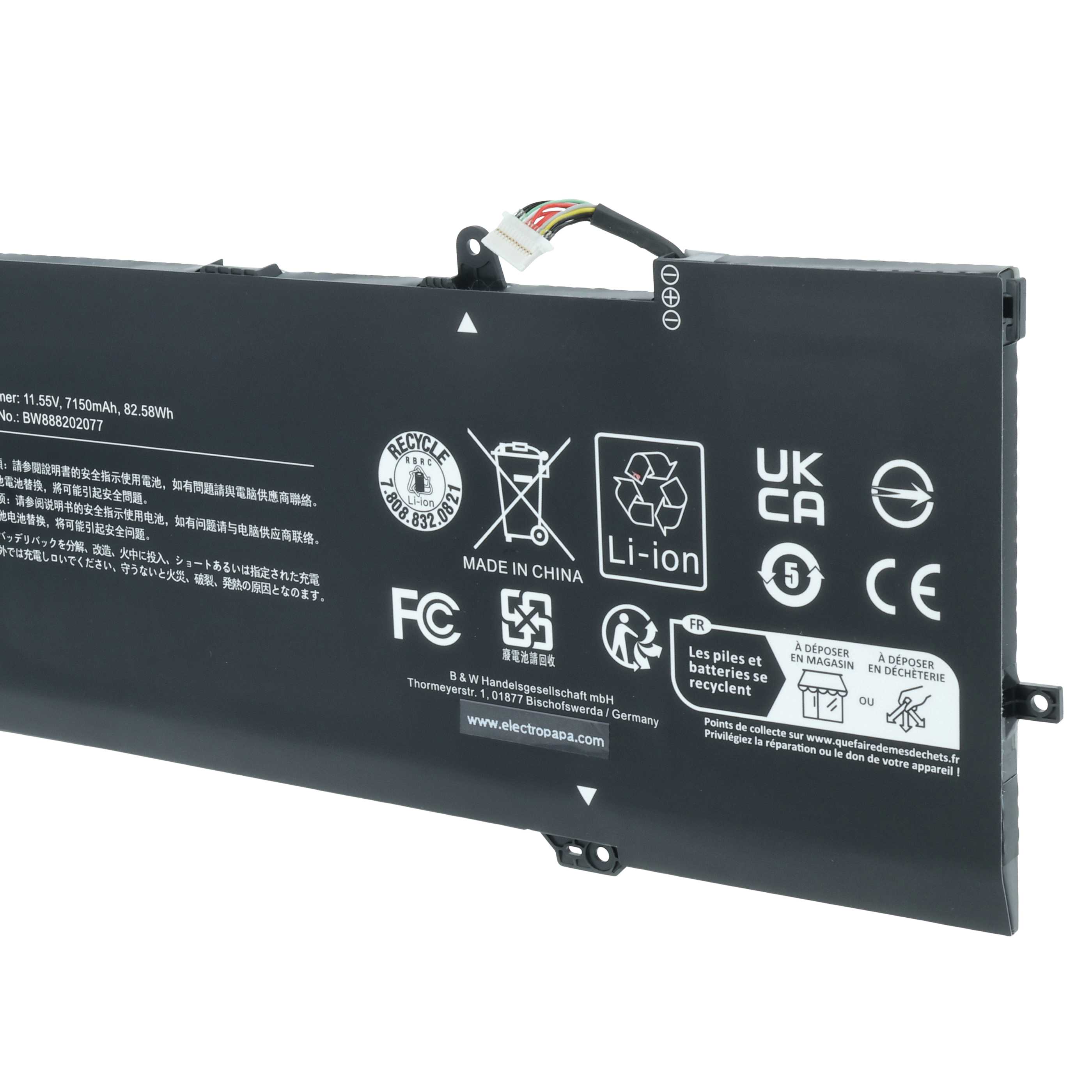 Akumulator do laptopa zamiennik HP 928427-271, 928427-272, 928372-856 - 7150 mAh 11,55 V LiPo, czarny