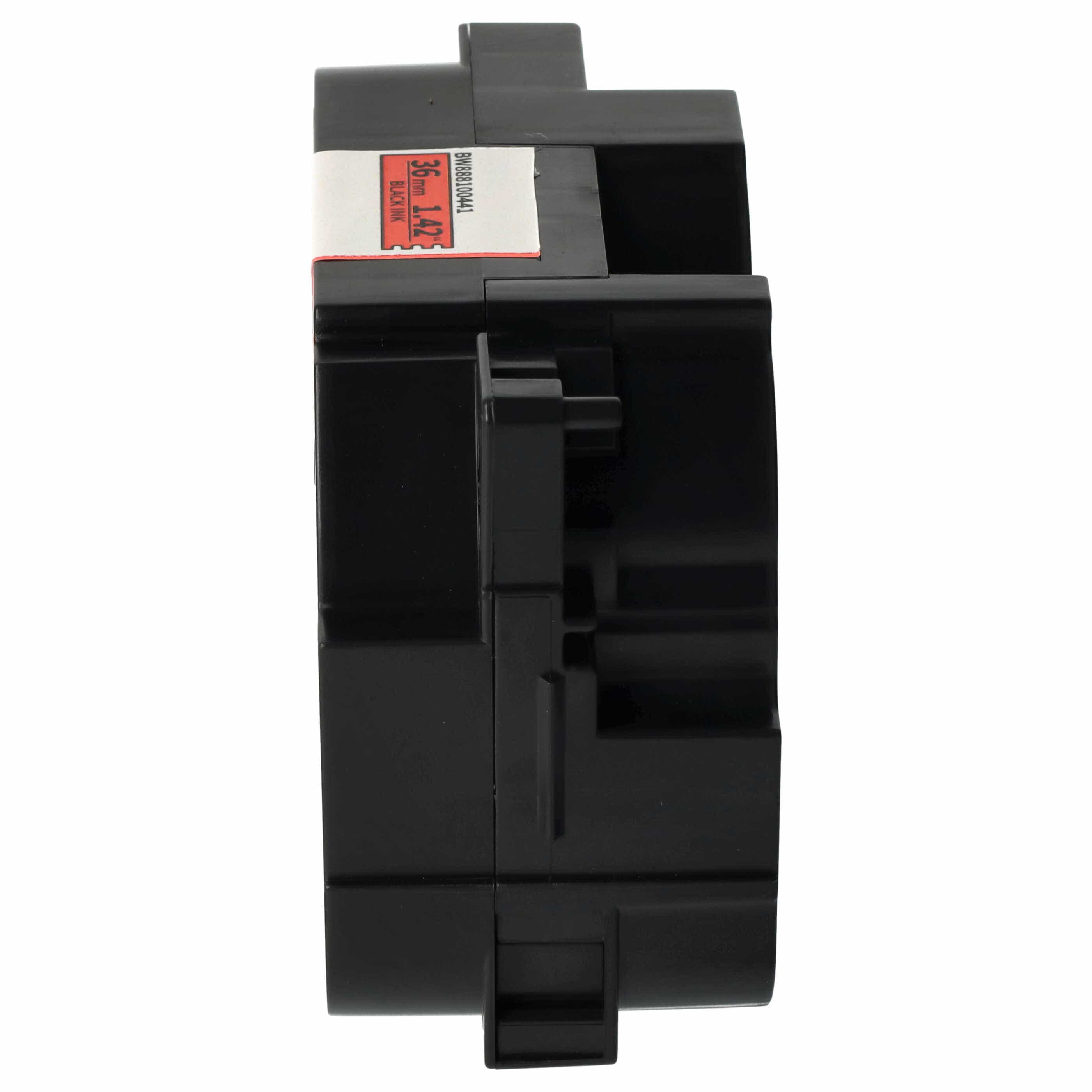 Cassette à ruban remplace Brother TZE-S461 - 36mm lettrage Noir ruban Rouge, extra fort