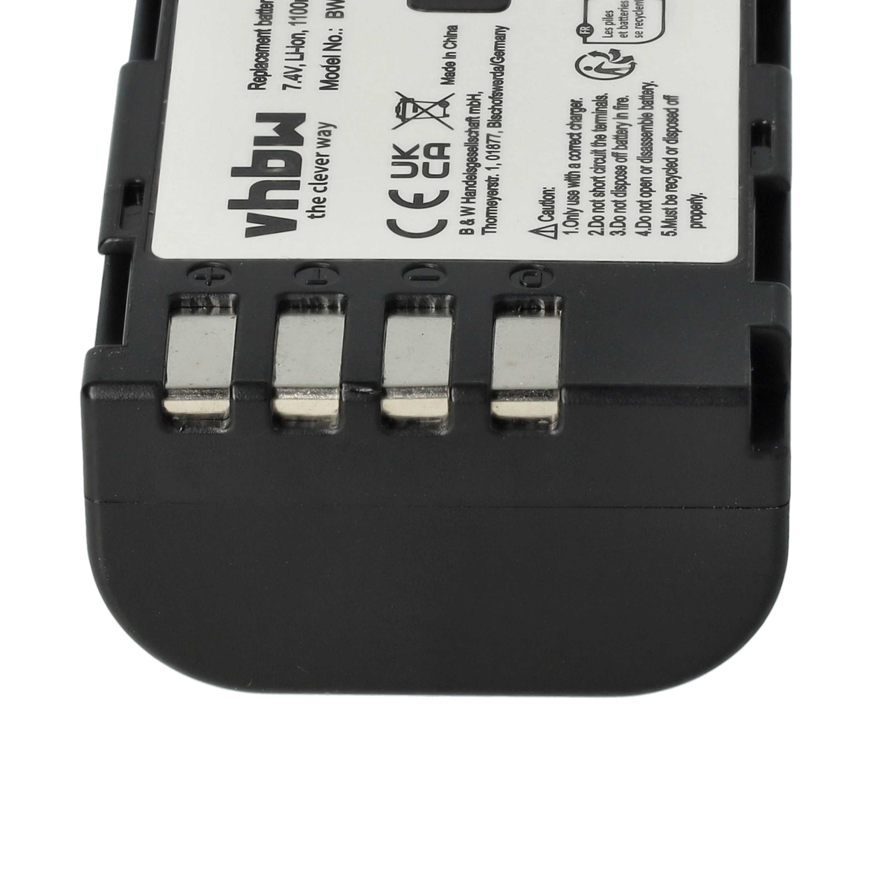 3x Battery replaces Panasonic DMW-BLF19E, DMW-BLF19 - 1100mAh, 7.2V, Li-Ion