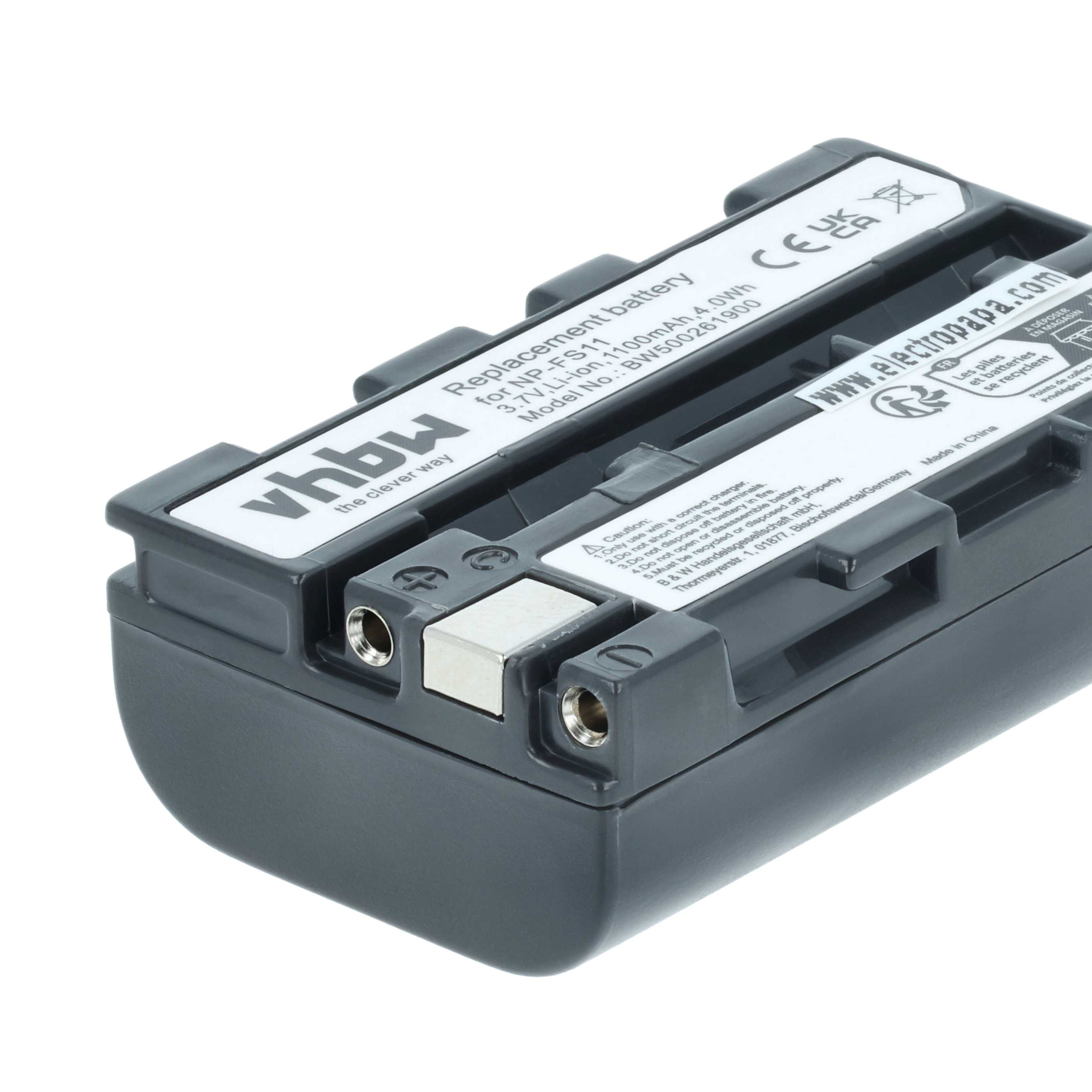 Videocamera Battery replaces Sony NP-FM11, NP-FS10, NP-F11, NP-FM10, NP-FS11, NP-F10 - 1100 mAh 3.6 V Li-Ion