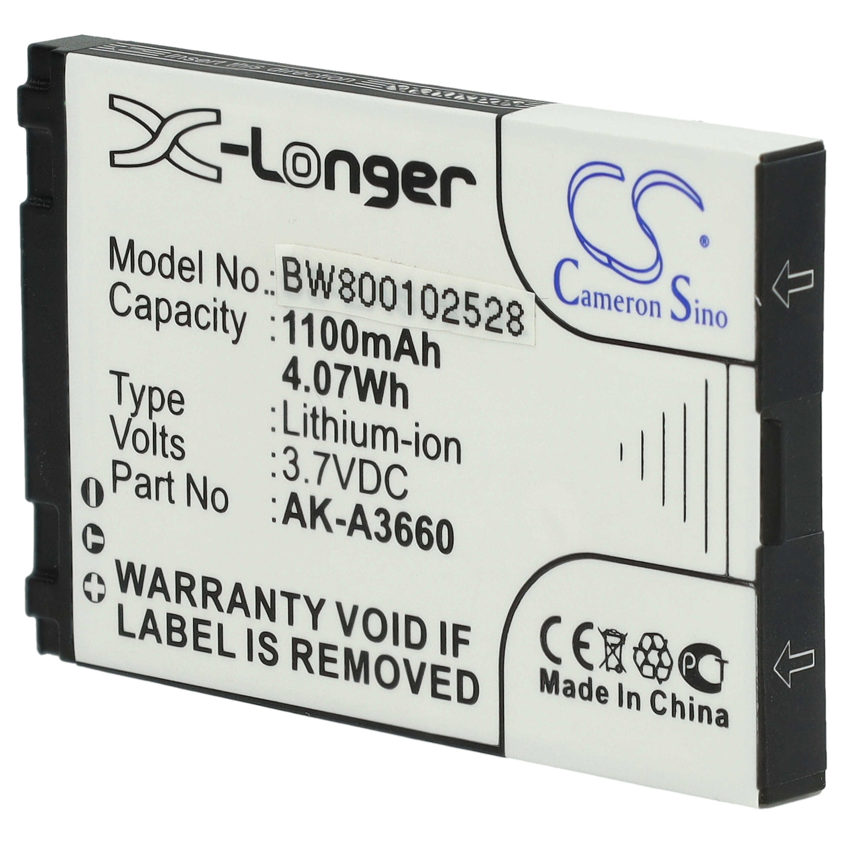 Batterie remplace Emporia AK-A3630 pour téléphone portable - 1100mAh, 3,7V, Li-ion