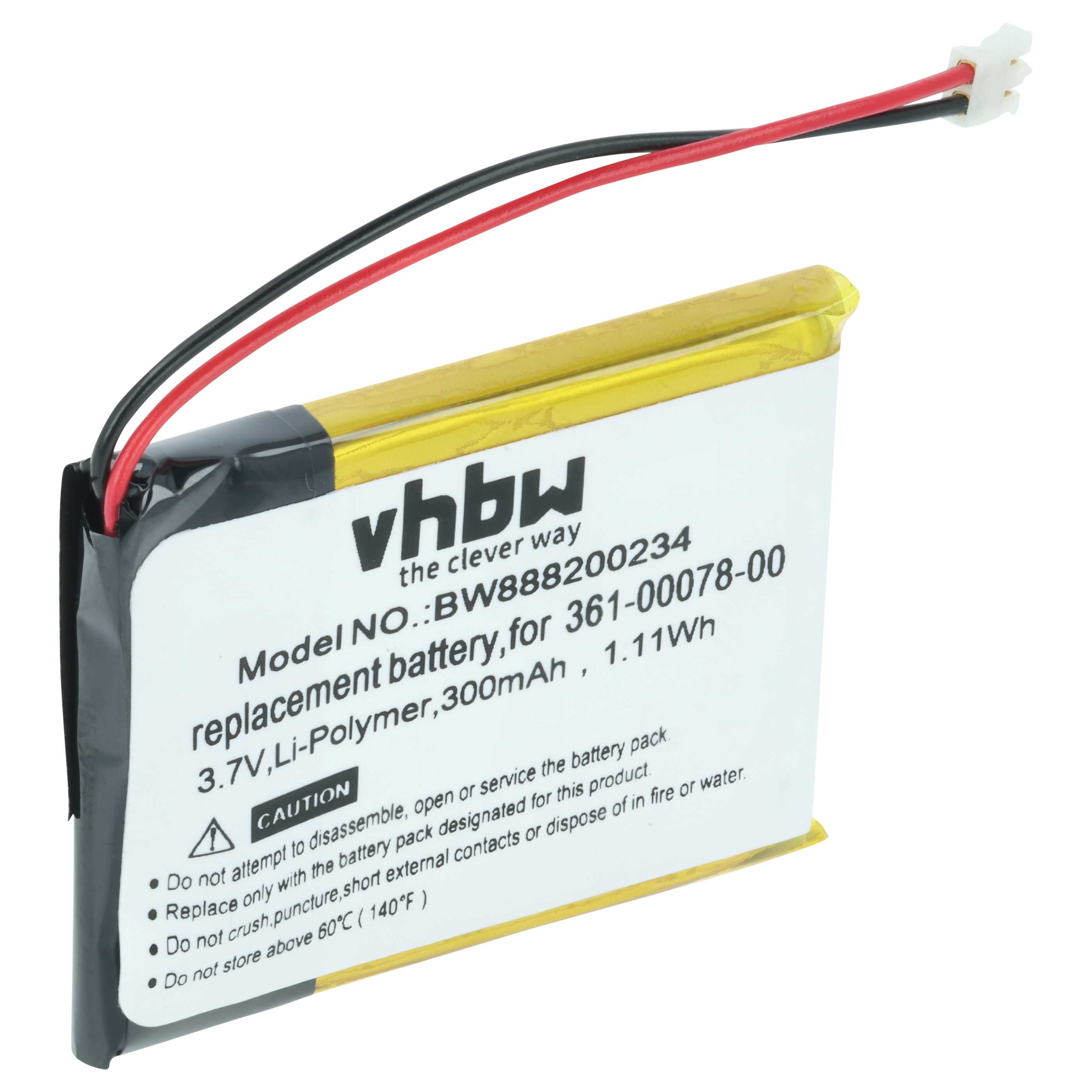 Smartwatch Battery replaces Garmin 361-00078-00 - 300 mAh 3.7 V Li-polymer