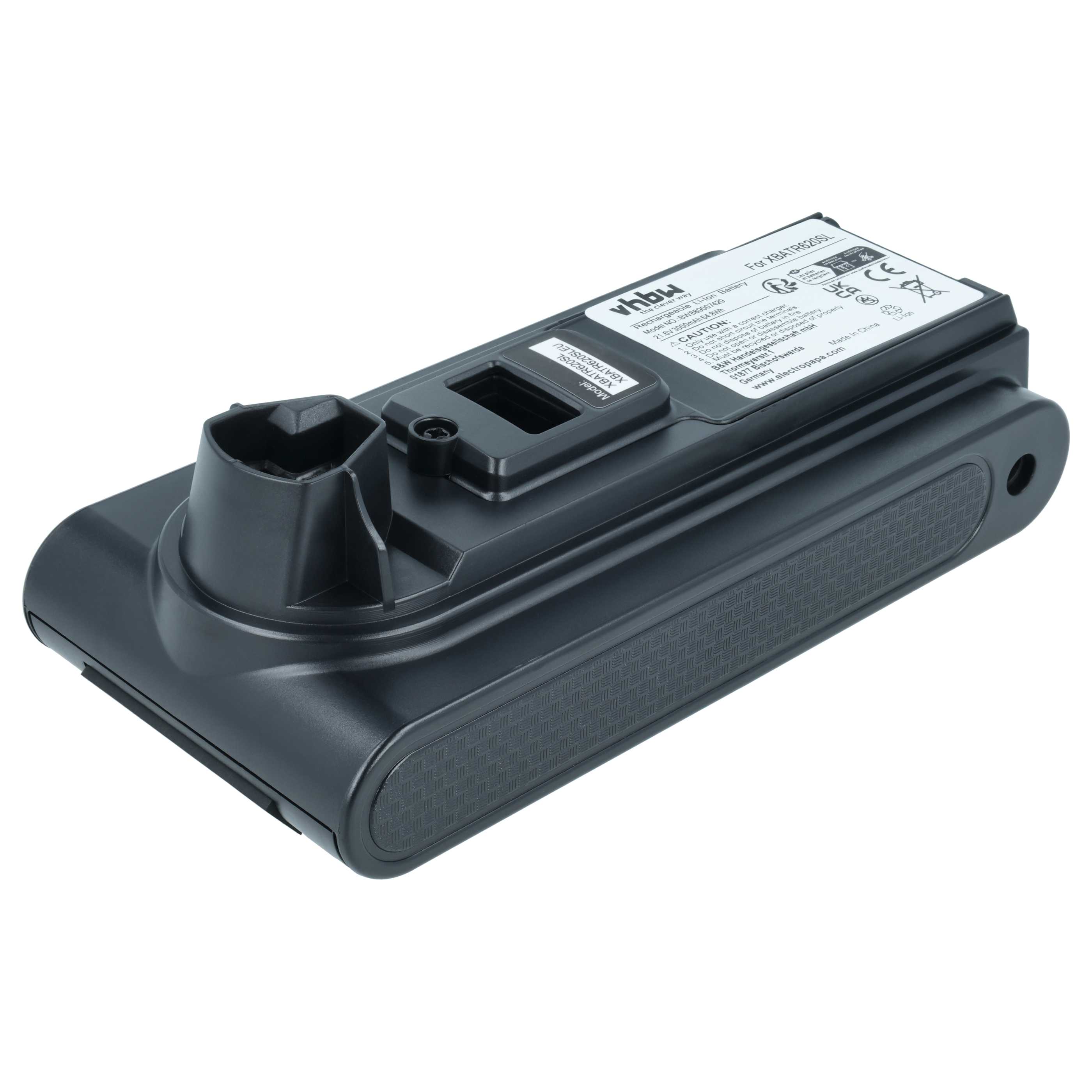 Battery replaces Shark XBATR620SL, XBATR625SLEU, XBATR625SL for Shark 3000mAh, 21.6V, Li-Ion