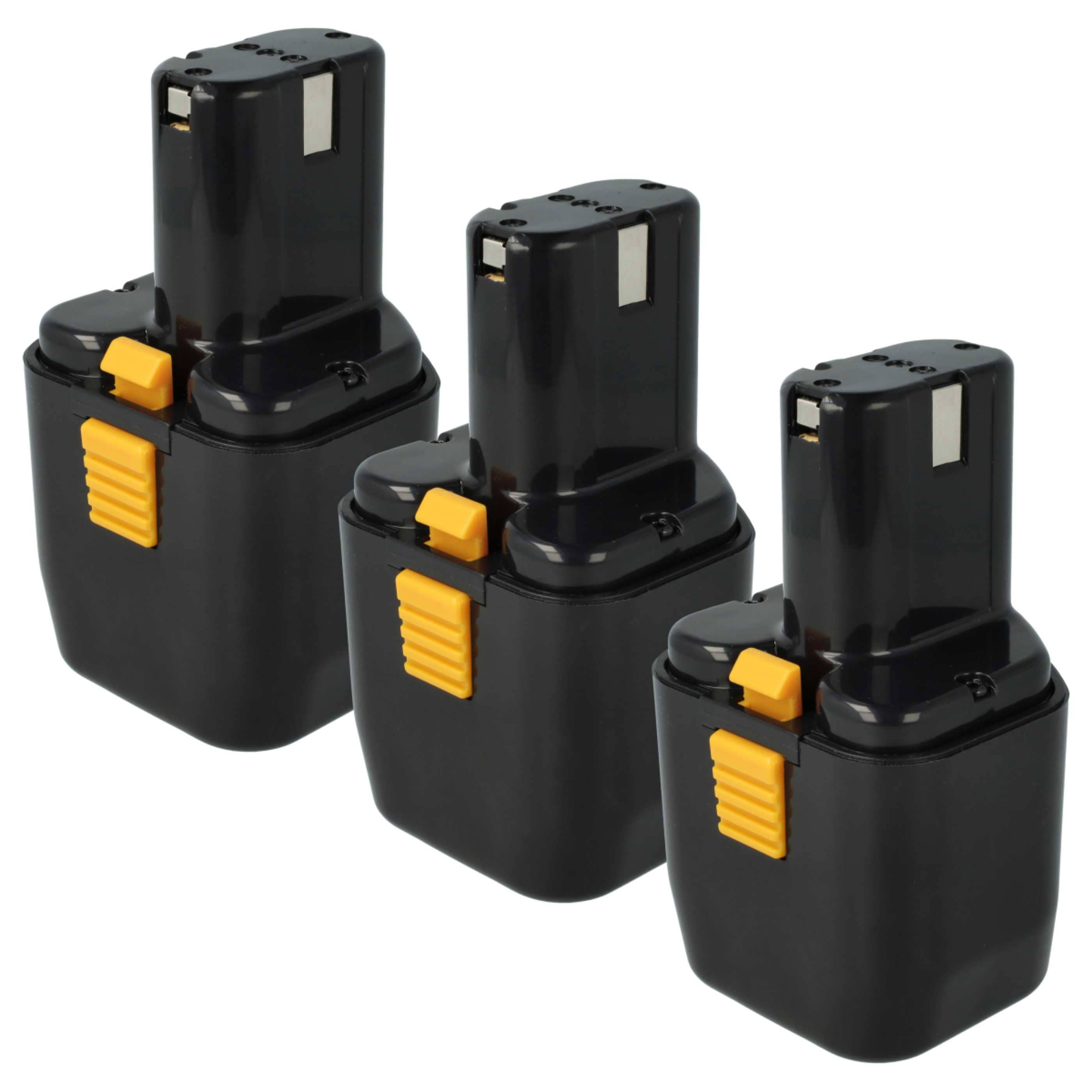 3x Battery replaces Hitachi EB12B, EB12G, EB1224, EB12, EB12M Electric Power Tool - 2100 mAh, 12 V, NiMH
