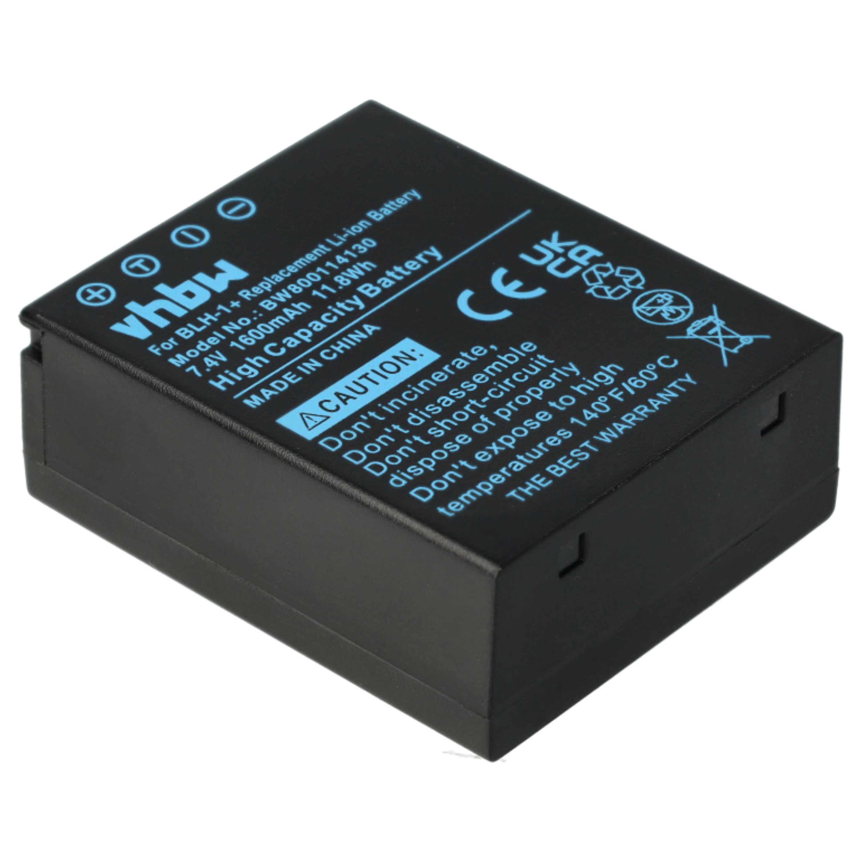 3x Battery replaces Olympus BLH-1 - 1600mAh, 7.4V, Li-Ion