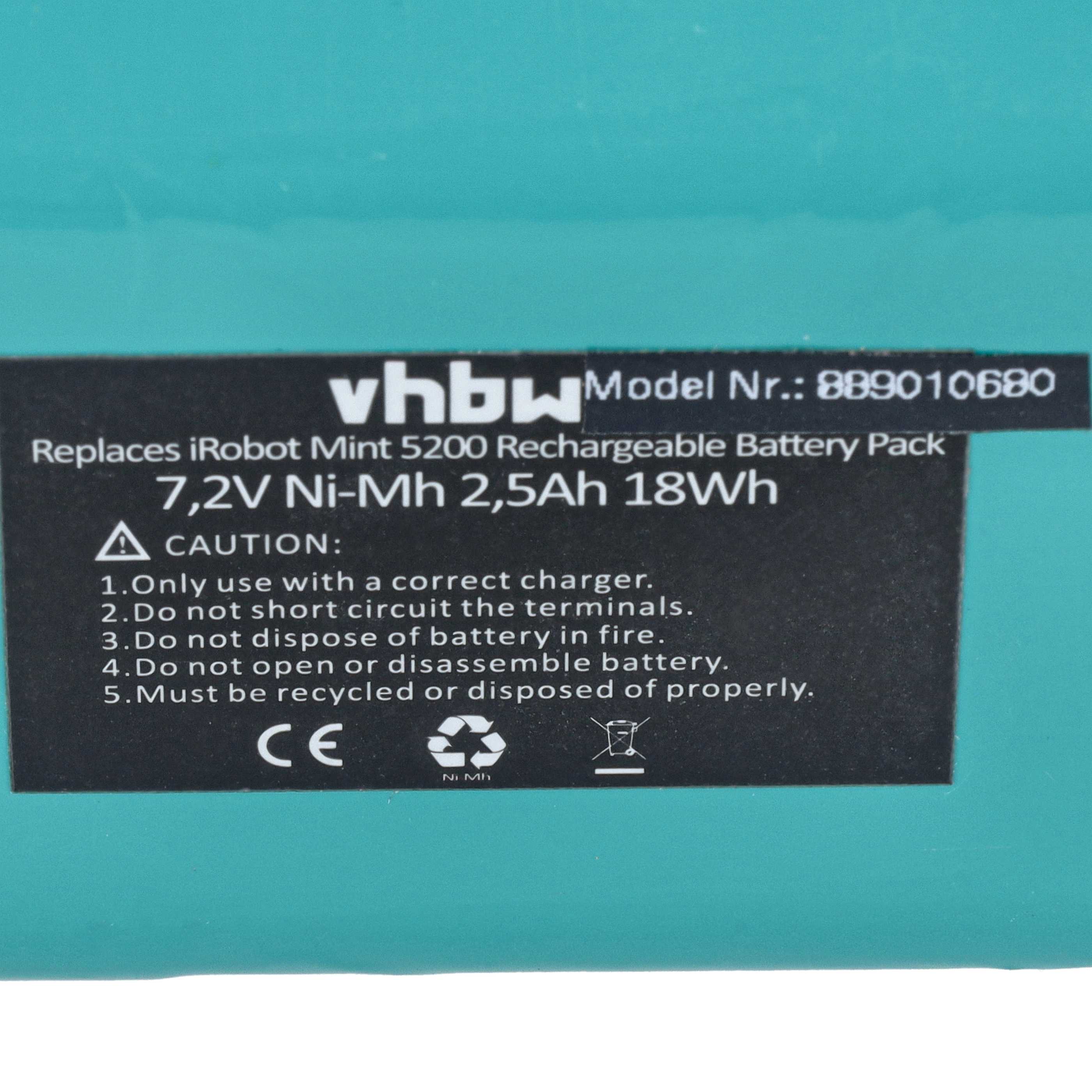 Akku als Ersatz für Neato 945-0005, 945-0024, 945-0006, 205-0001 für Neato Saugroboter - 2500mAh 7,2V NiMH