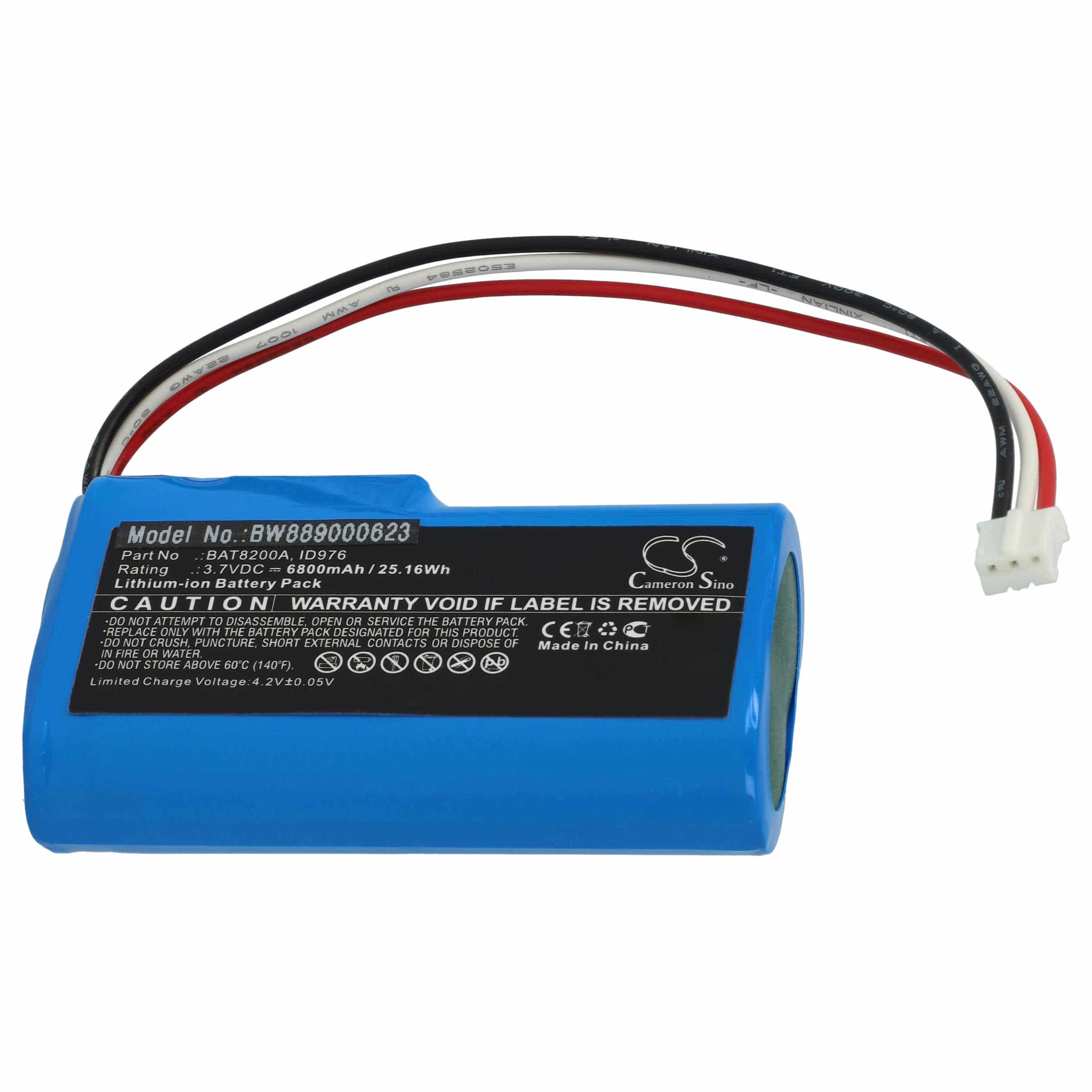 Lawnmower Battery Replacement for Robomow BAT8200A, ID976 - 6800mAh 3.7V Li-Ion