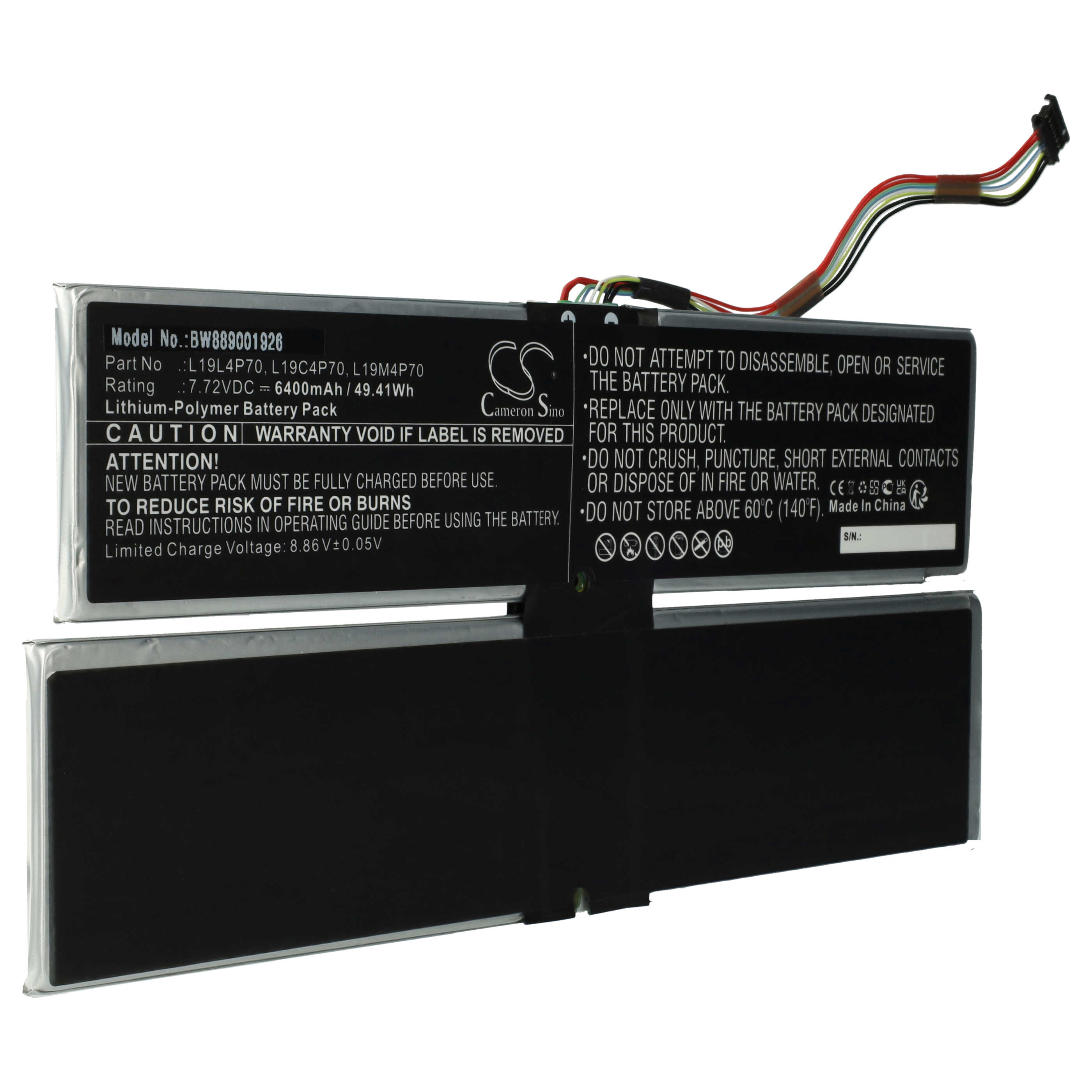Akumulator do laptopa zamiennik Lenovo L19L4P70, L19C4P70, 5B10W13883, 5B10W13884 - 6400 mAh 7,72 V LiPo