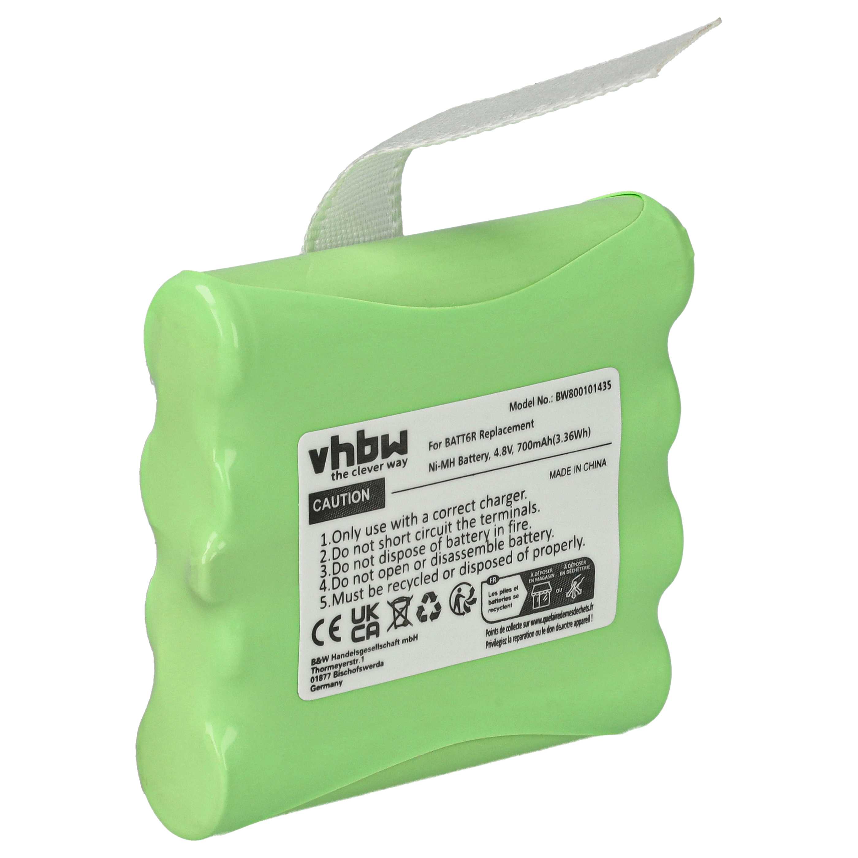 Radio Battery replaces Midland BATT6R, BATT-6R - 700 mAh 4.8 V NiMH