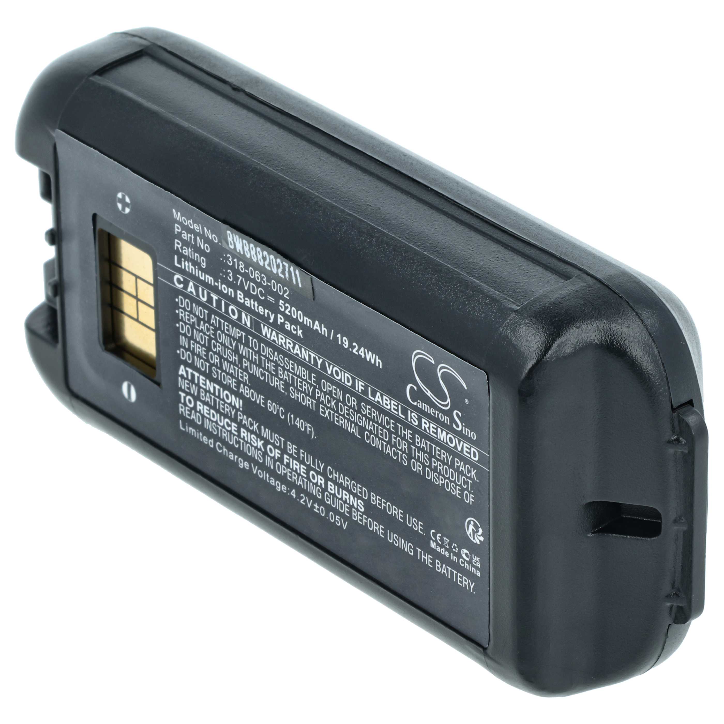 Handheld Computer 2x Battery replaces Honeywell 318-034-001, 318-034-013, 318-034-003 - 5200mAh, 3.7V
