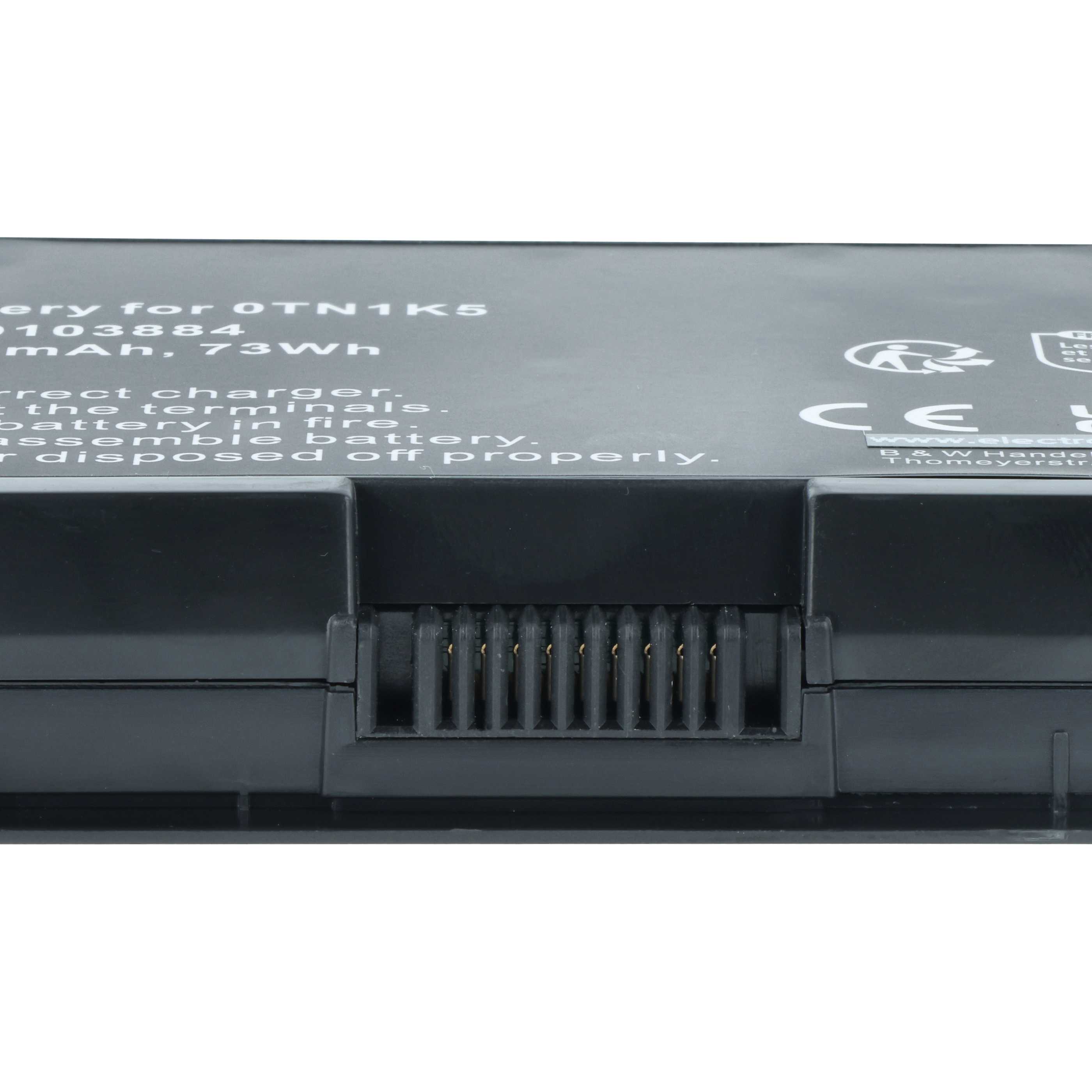 Batteria sostituisce Dell 0JHYP2, 0FVWT4, 0R7PND, 0PG6RC, 0RY6WH per notebook - 6600mAh 11,1V Li-Ion nero