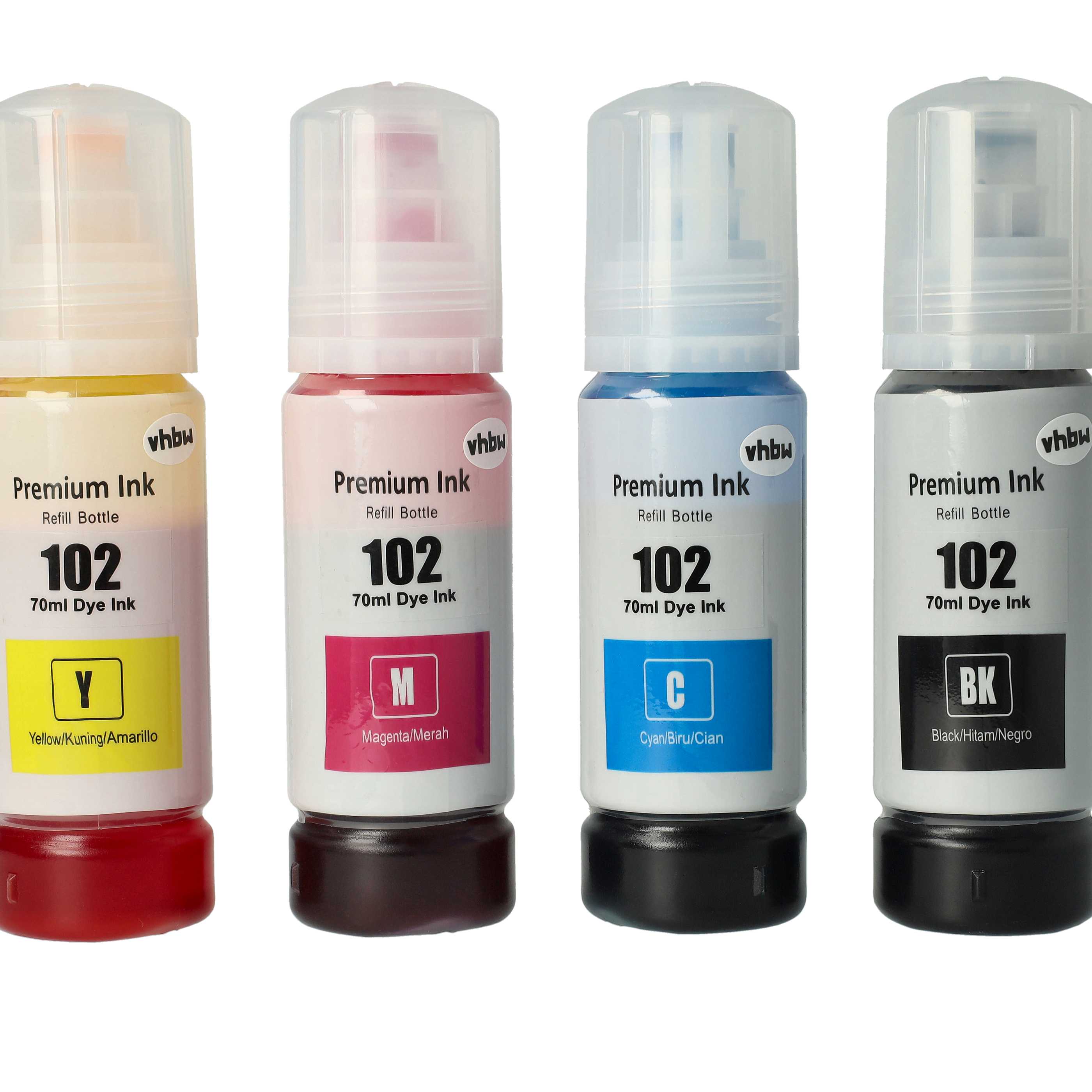 Refill Ink Coloured replaces Epson , , C13T03R340, C13T03R240, , 102 black for Epson Printer etc., 280 ml