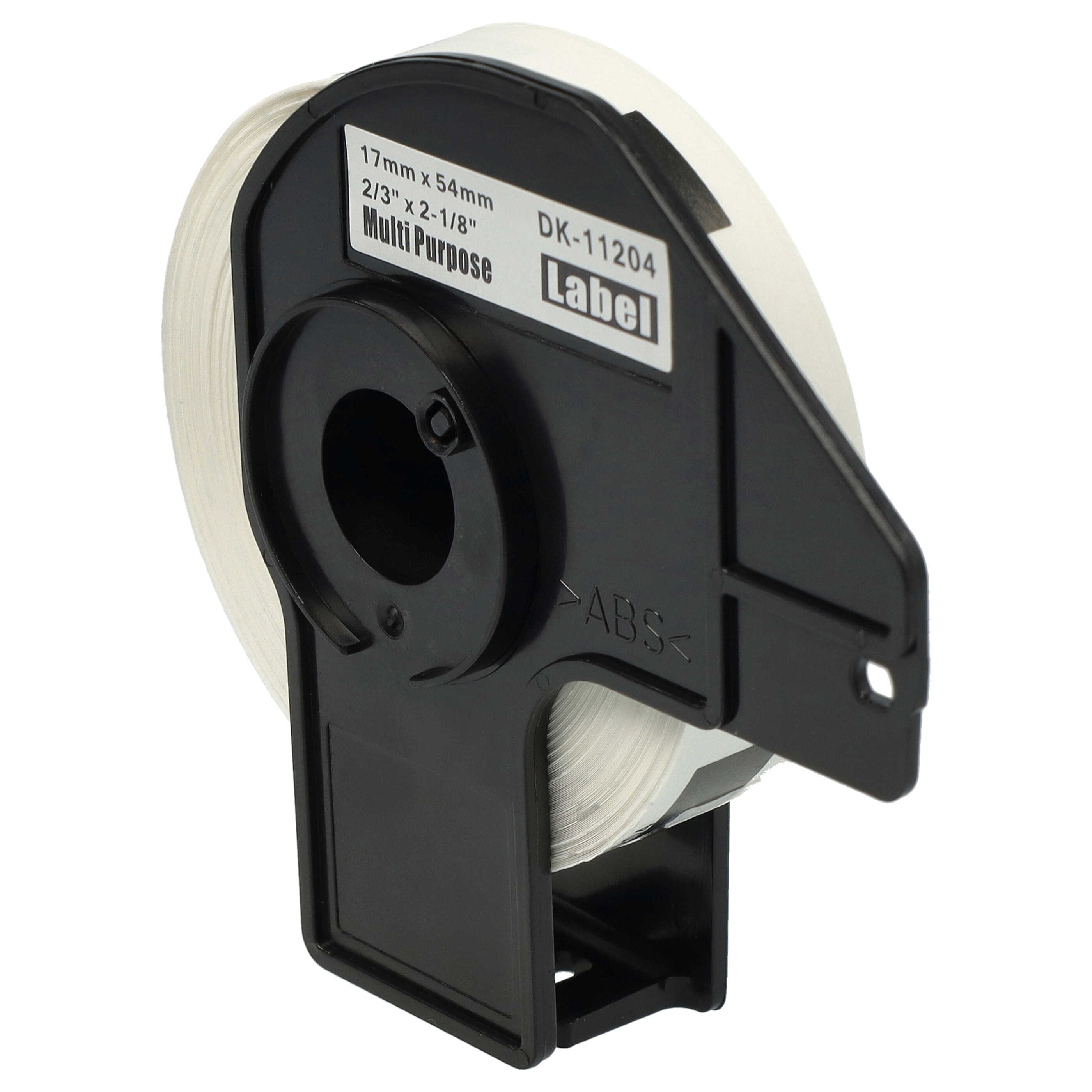 Labels replaces Brother DK-11204 for Labeller - 17 mm x 54 mm + Holder