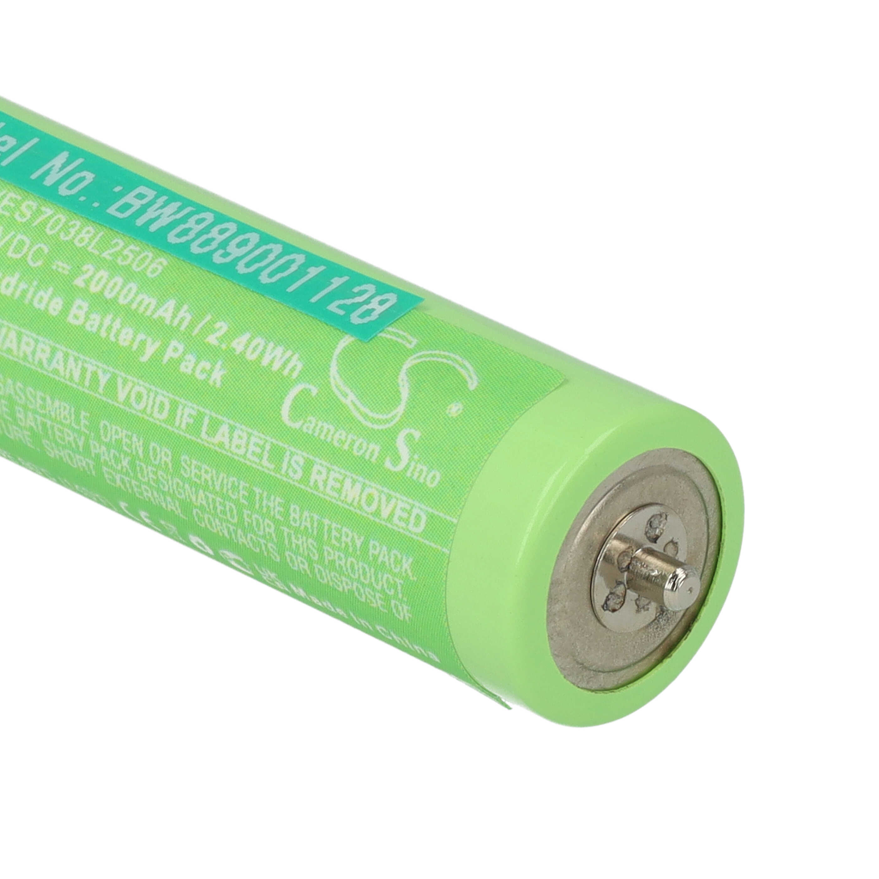 Batterie remplace Panasonic WERGB80L2508, WES7038L2506 pour rasoir électrique - 2000mAh 1,2V NiMH