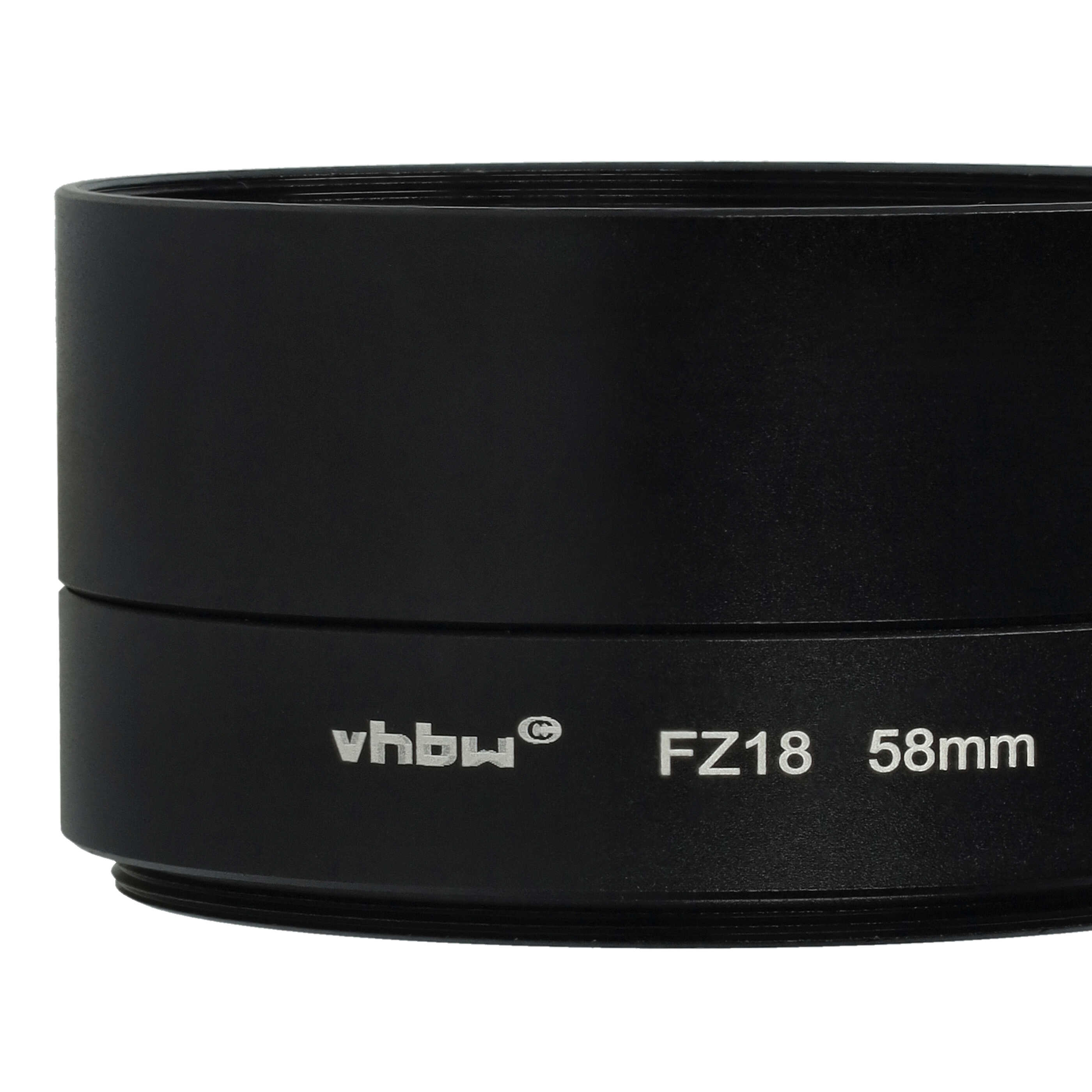 Adaptador de filtro 58 mm tubular para objetivo cámara compatible con Panasonic Lumix DMC-FZ18