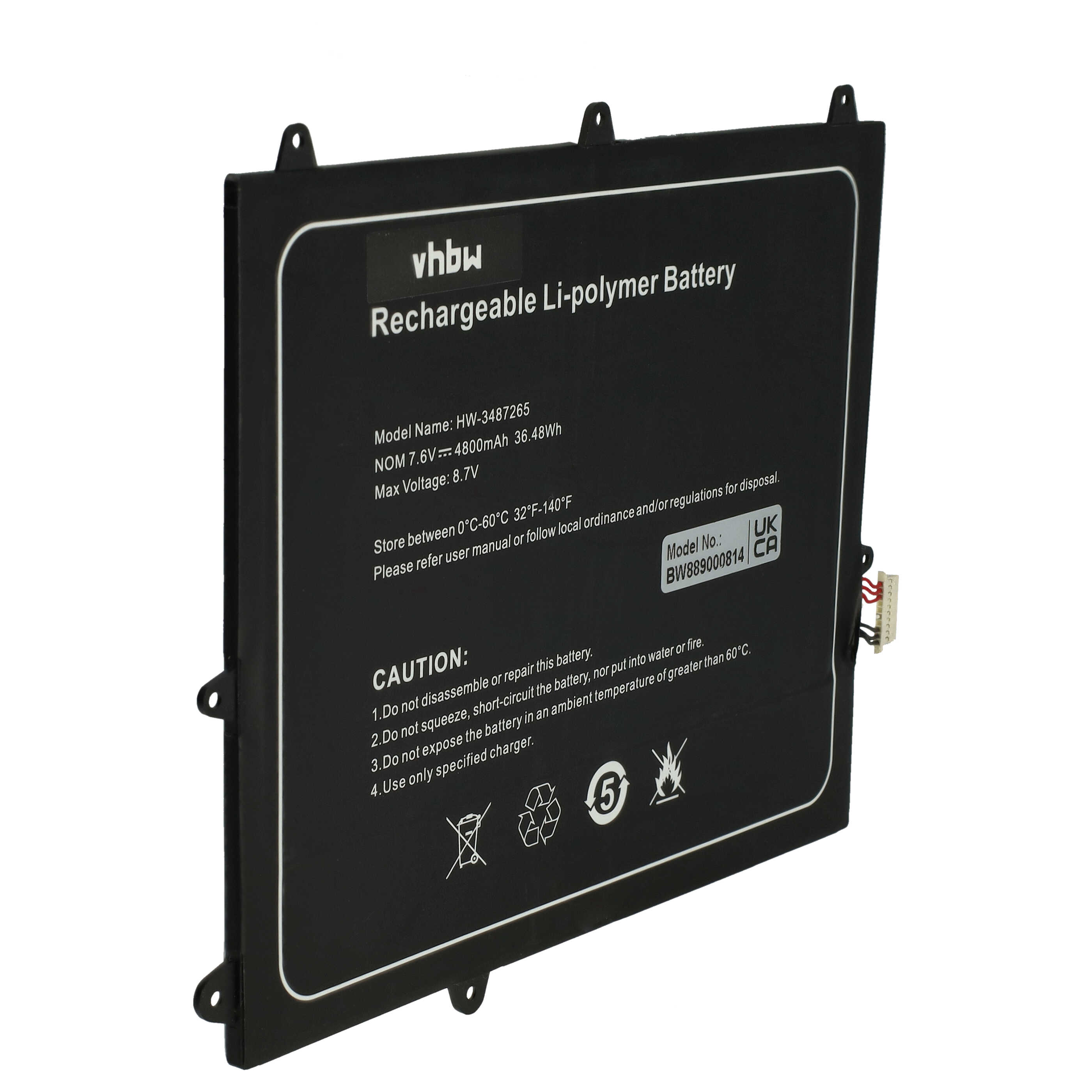 Akumulator do laptopa zamiennik Trekstor 3487265P, HW-3487265, TH116A - 4800 mAh 7,6 V LiPo