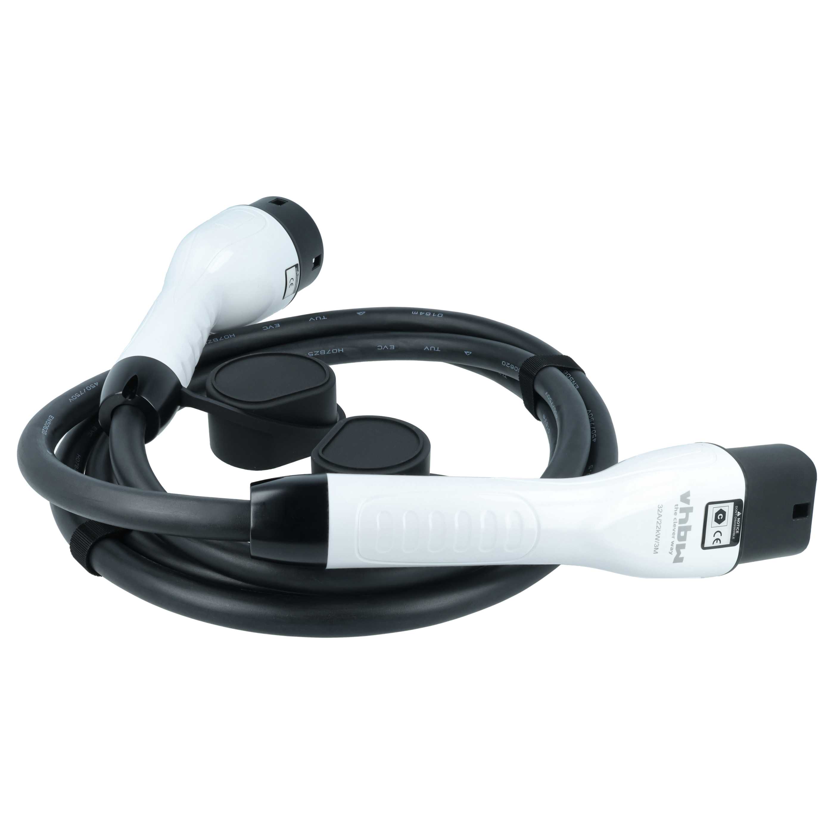 E-Auto Ladekabel Typ 2 zu Typ 2 - 32 A 3-phasig, 22 kW Mode 3, 3 m