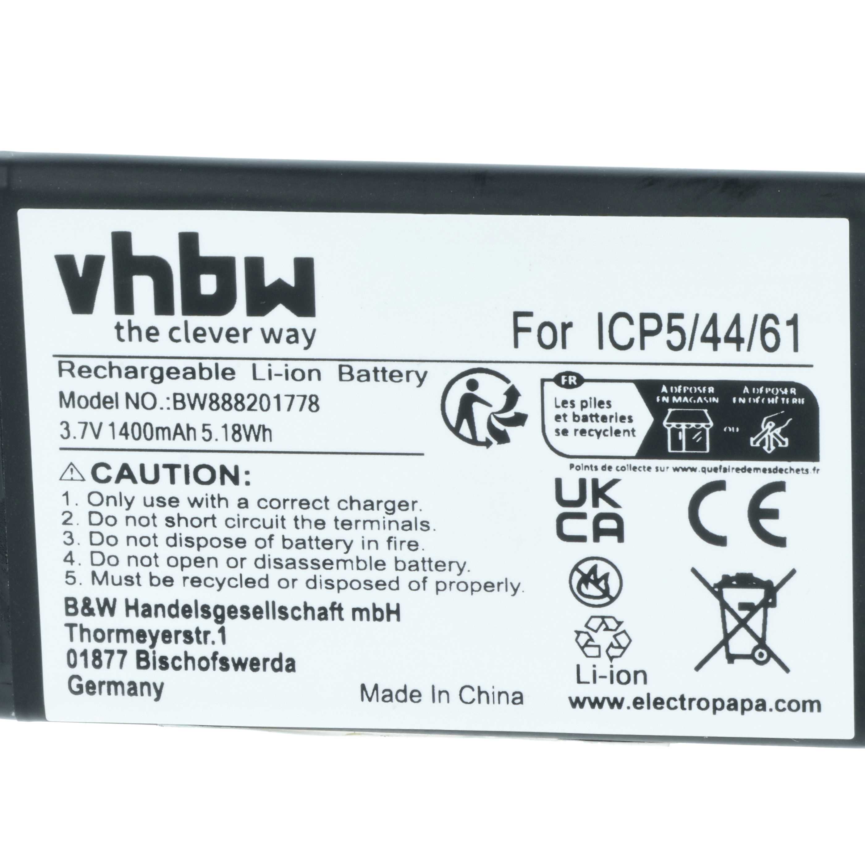 Akumulator do telefonu smartfona zamiennik Bea-Fon ICP5/44/61 - 1400 mAh 3,7 V Li-Ion
