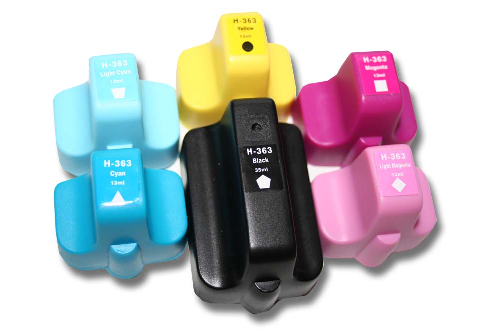 6x Tintenpatronen passend für Photosmart HP 3100 Drucker - B/C/M/Y + light magenta + light cyan
